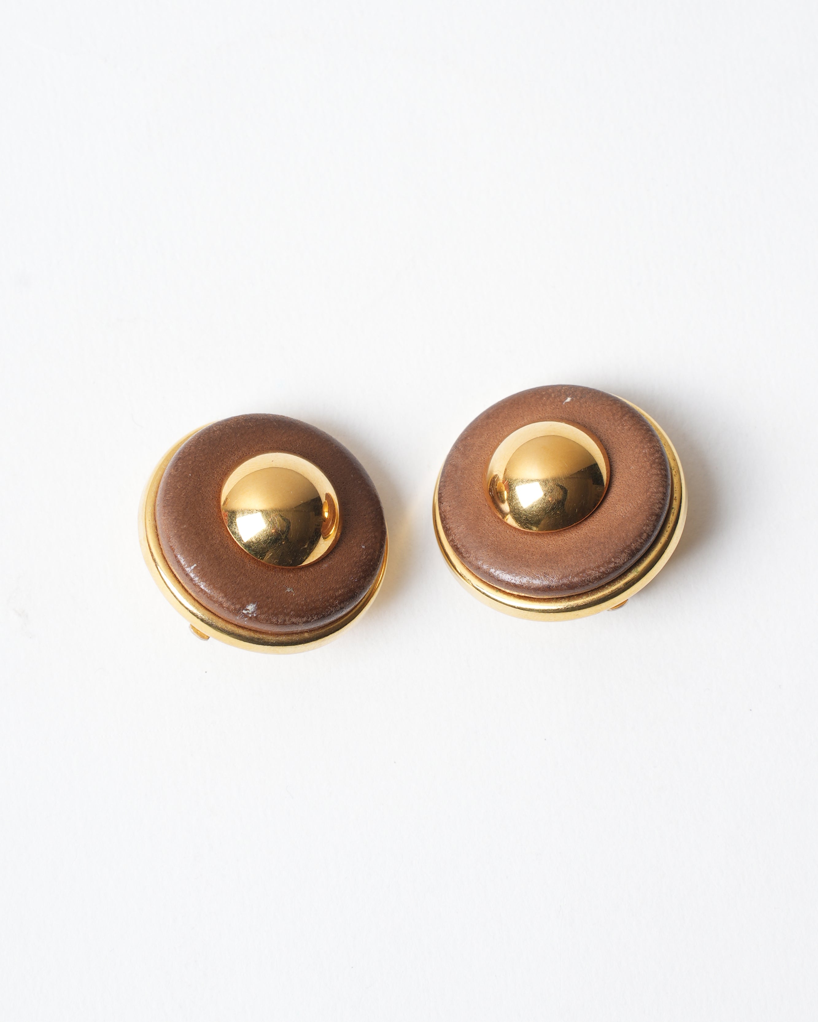 Vintage Hermes Gold Plated Enamel Earrings