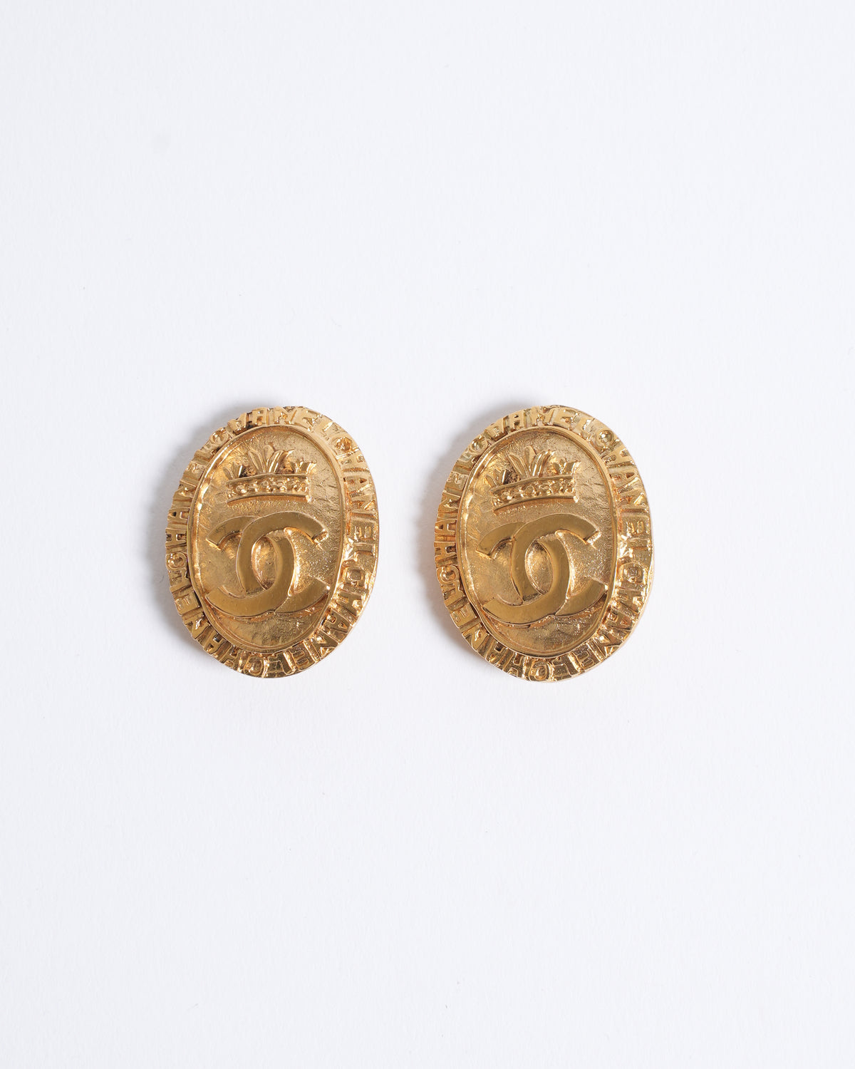 Vintage Chanel Oval Earrings Made In France