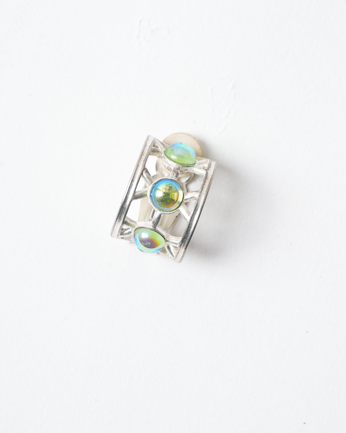 Vintage Givenchy Silver Plated With Stones Earrings