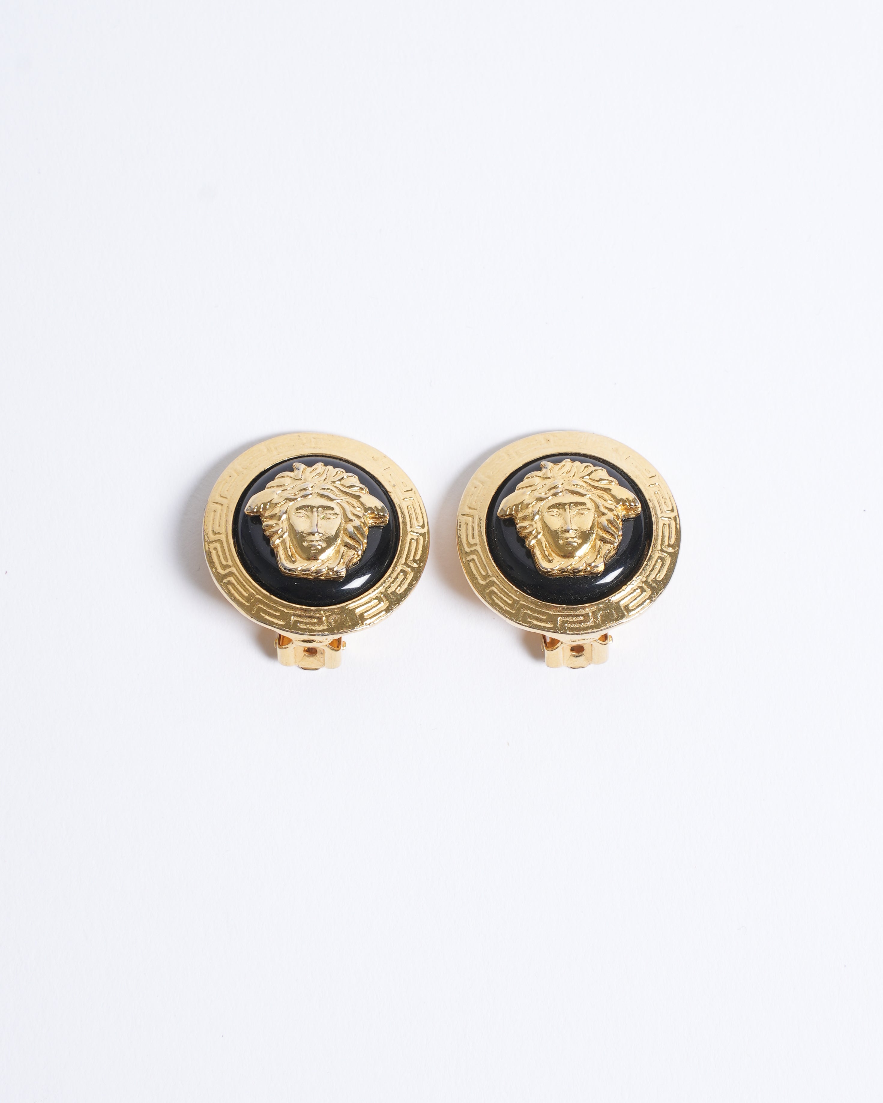 Vintage Gianni Versace Gold Plated Earrings Made In Italy