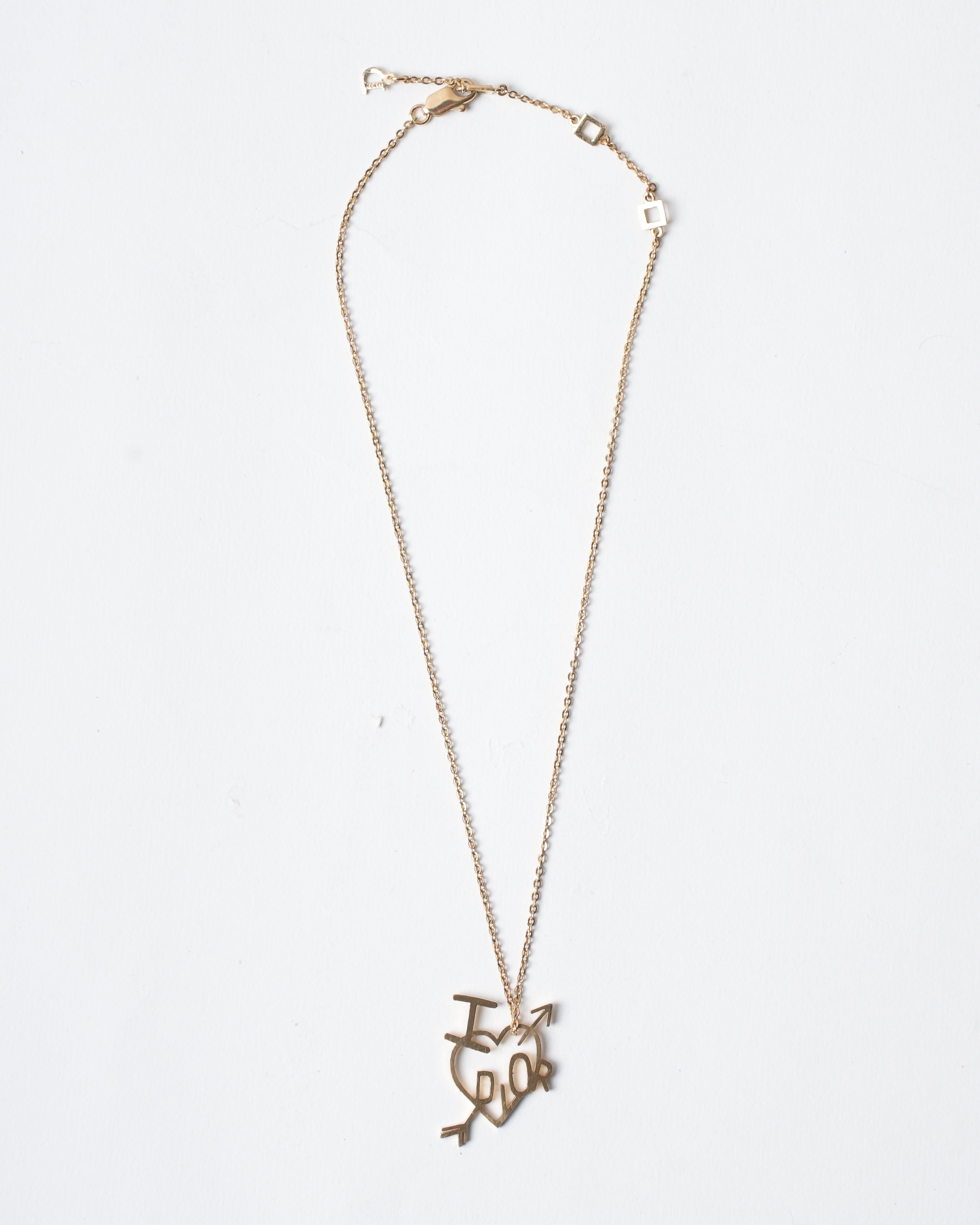 Vintage Christian Dior Gold Plated Cross Necklace