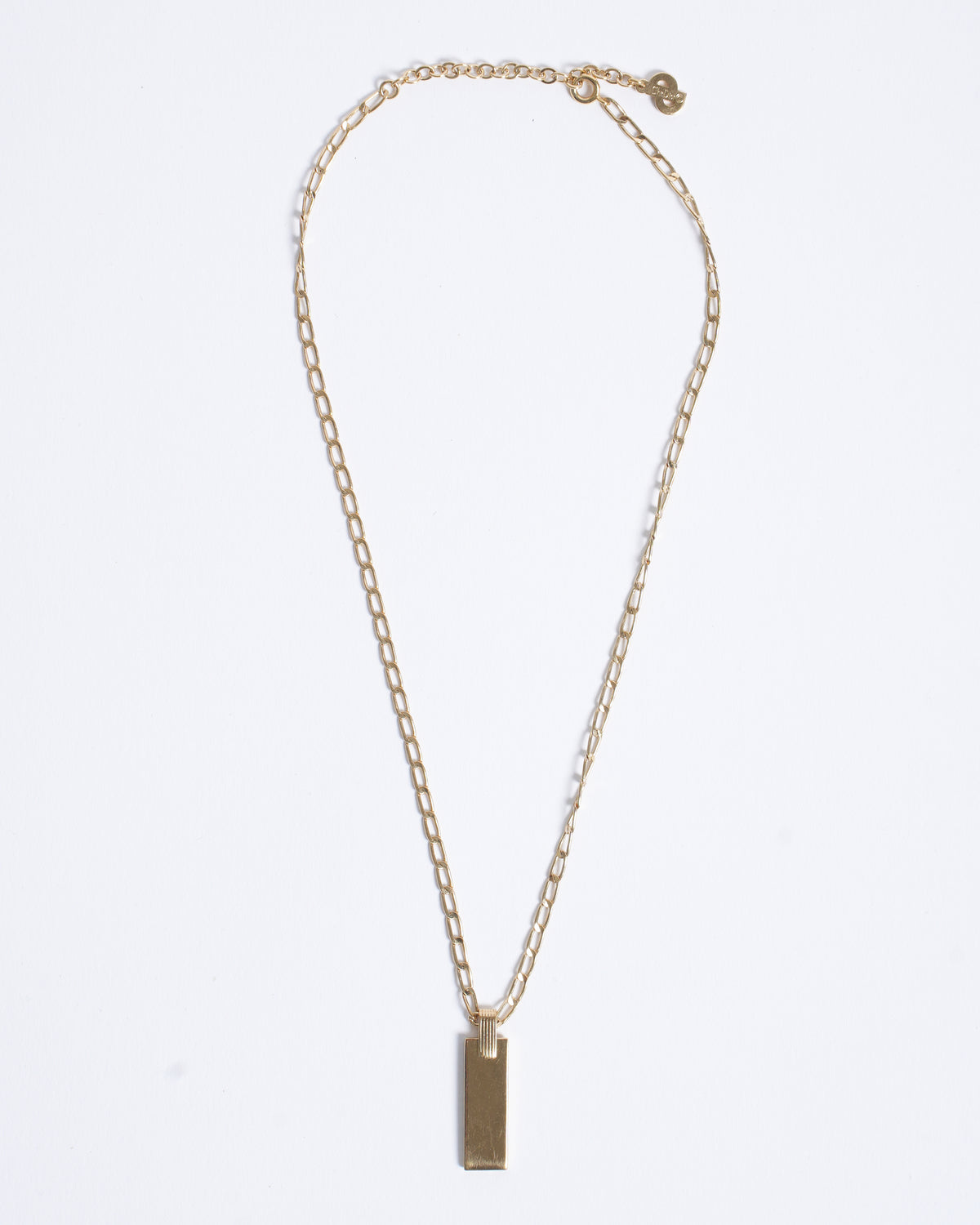Vintage Christian Dior Gold Plated Rectangular Pendant Made In Germany