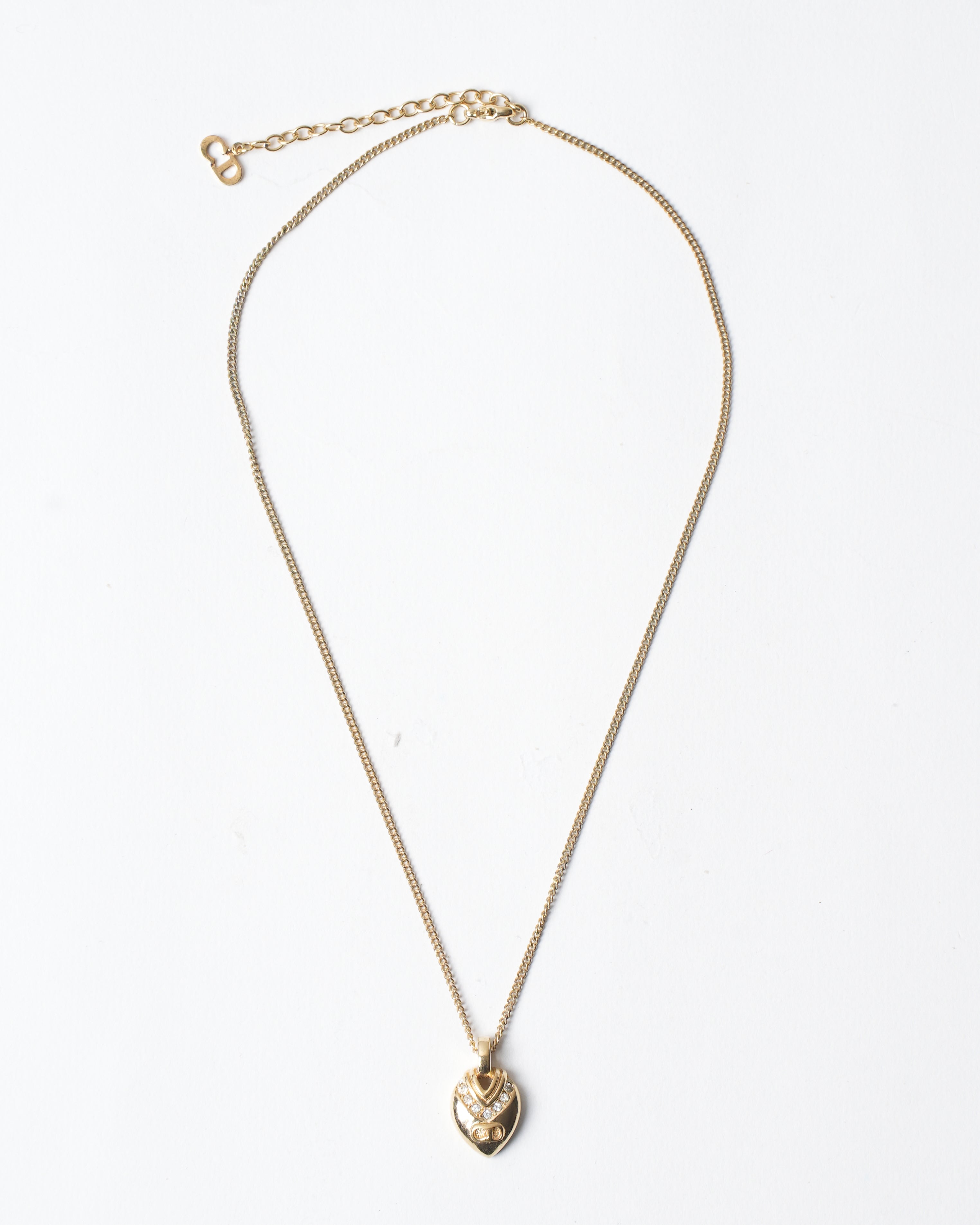 Vintage Christian Dior Gold Plated Cross Necklace