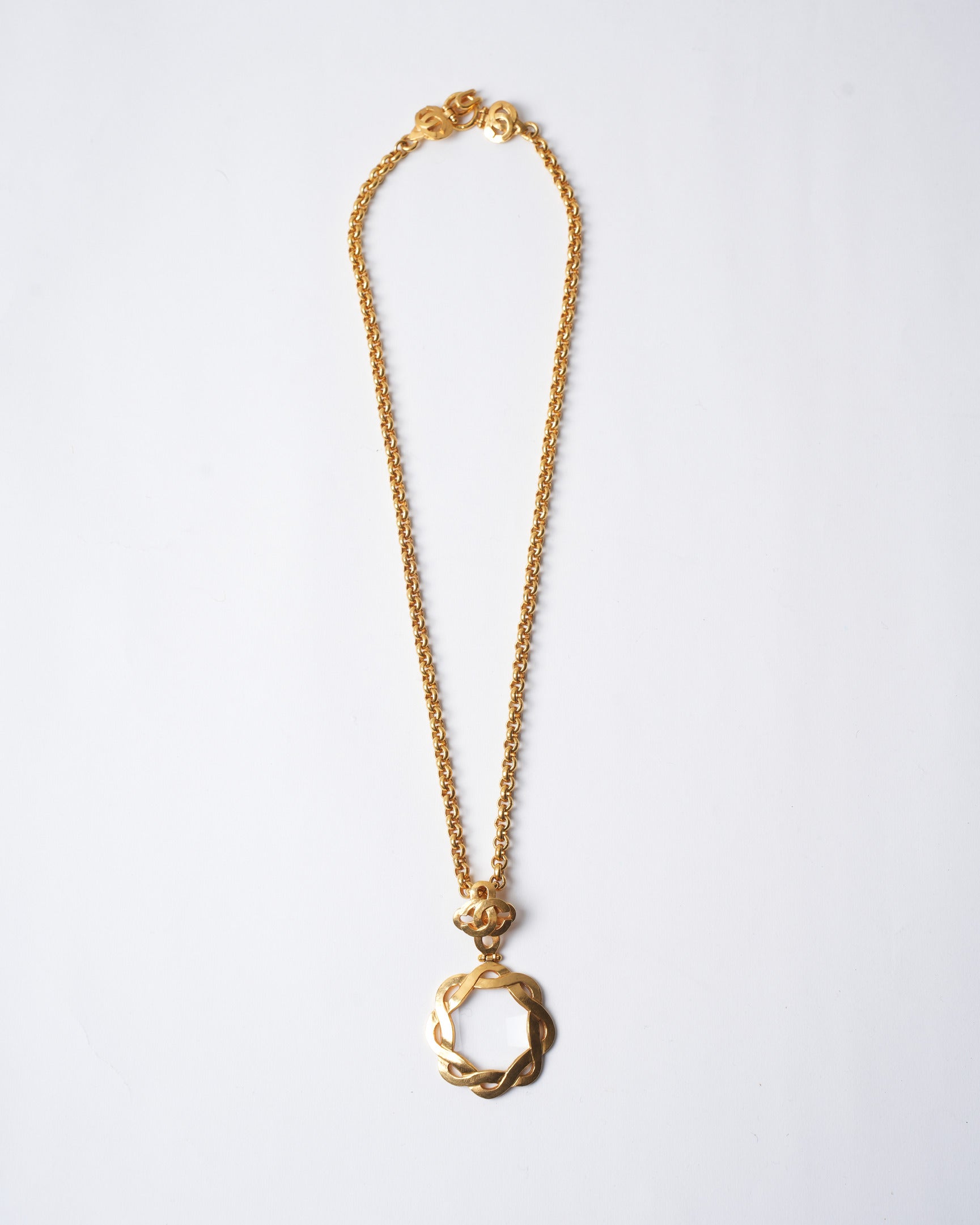 Vintage Chanel Gold Plated & Magnite Glass Necklace