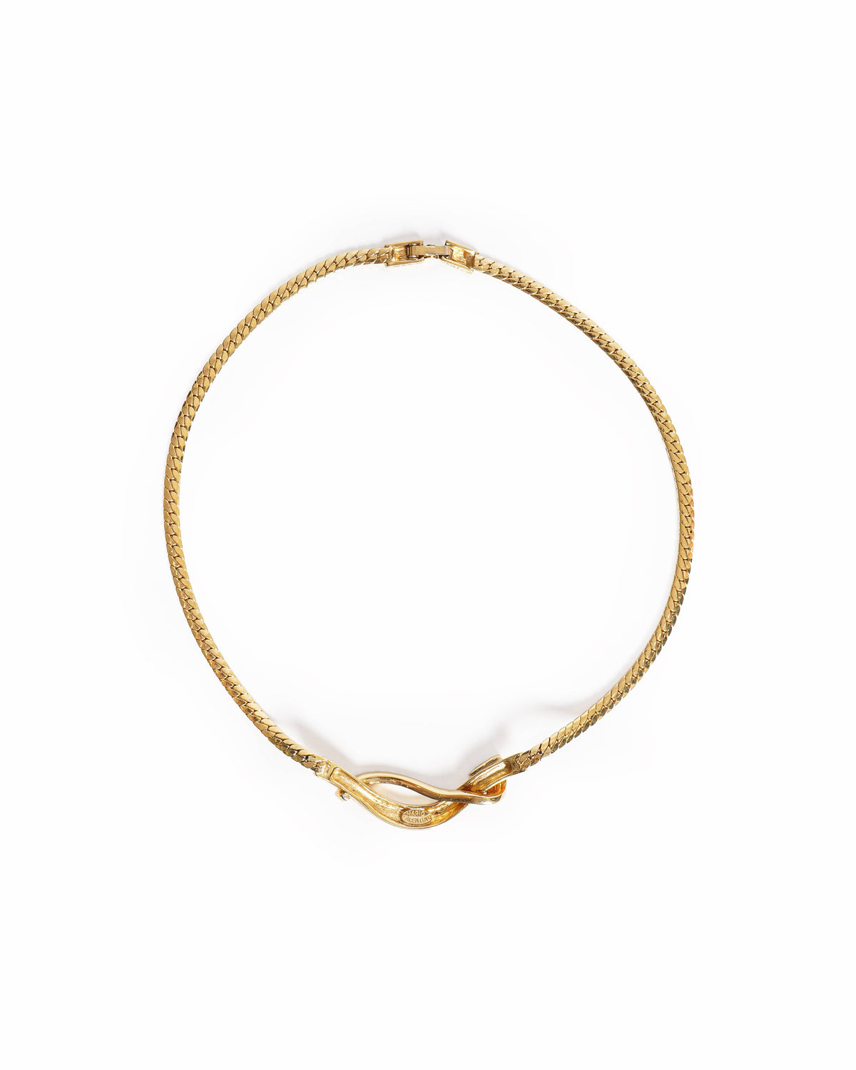 Vintage Valentino Gold-Plated Rhinestone Asymmetric Collar Necklace