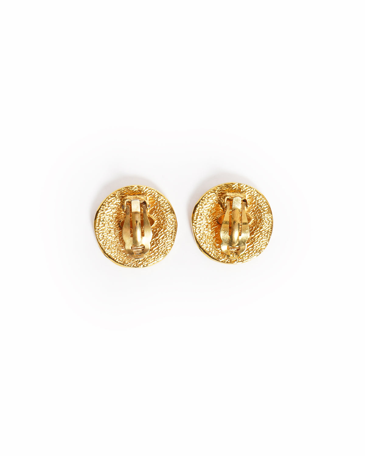 Chanel Vintage Heavy Gold-Plated 31 Rue Cambon Clip-On Earrings, Made In France 1990s