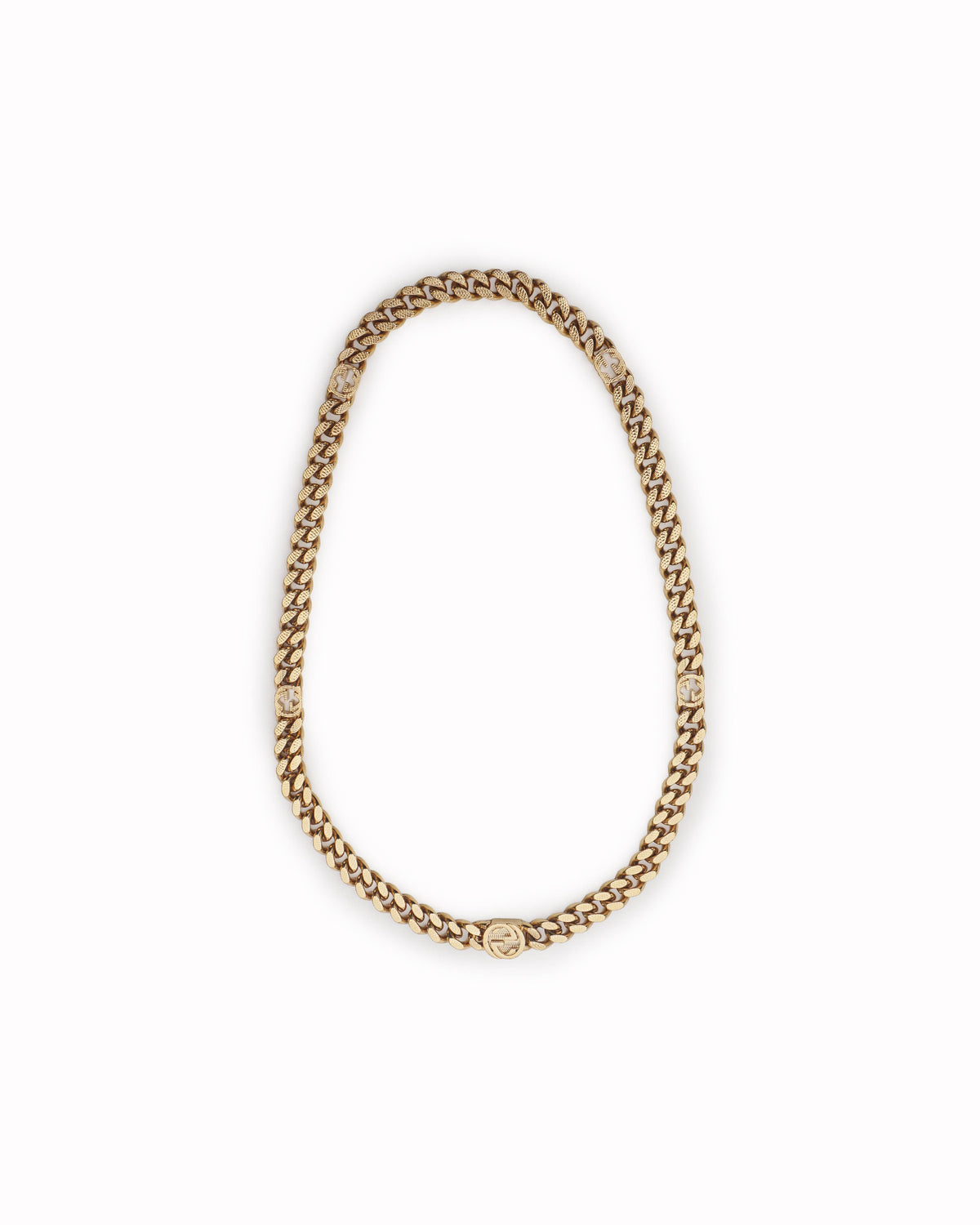 Gucci Gold-Toned Textured Interlocking G Chunky Chain Necklace