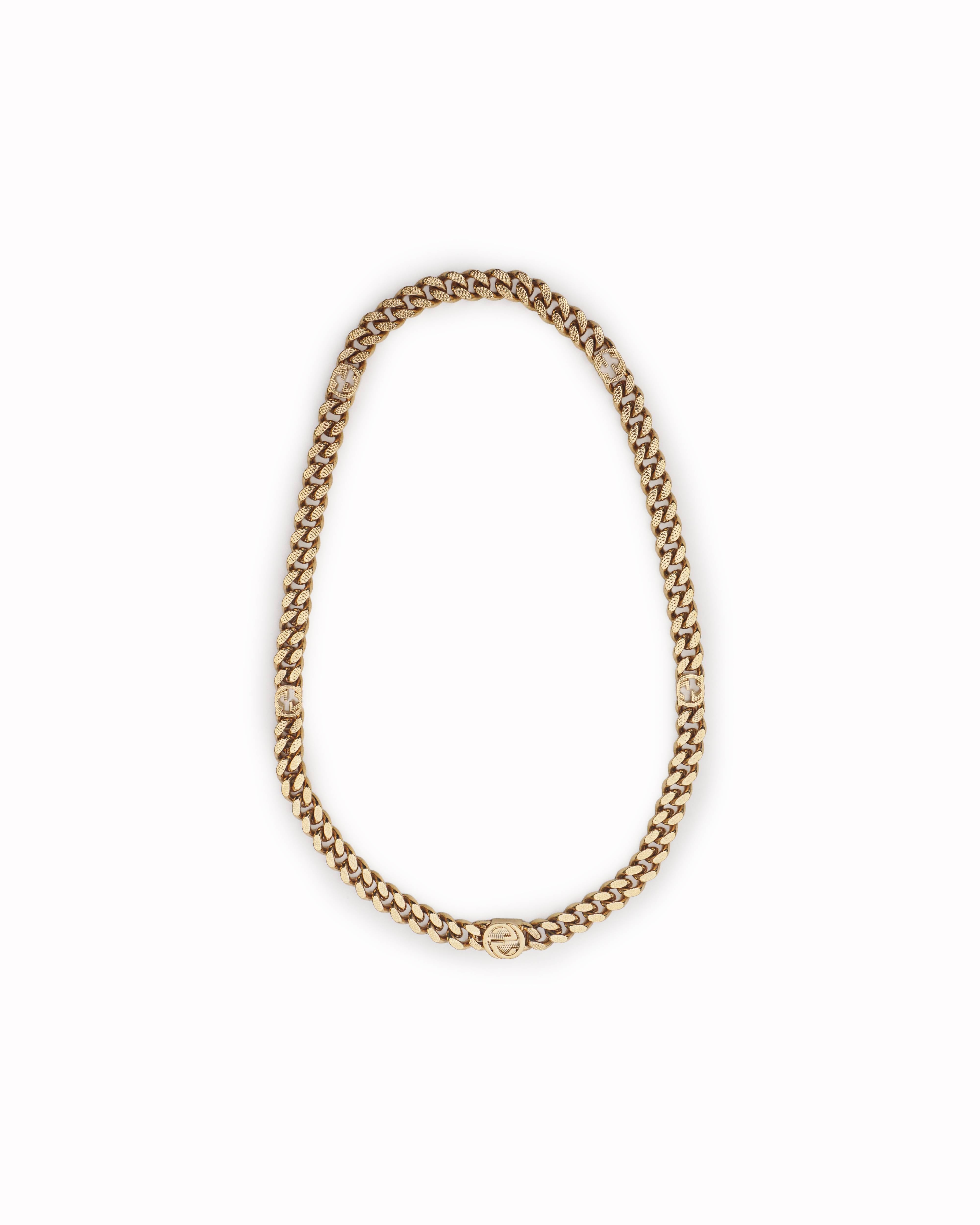 Gucci Gold-Toned Textured Interlocking G Chunky Chain Necklace