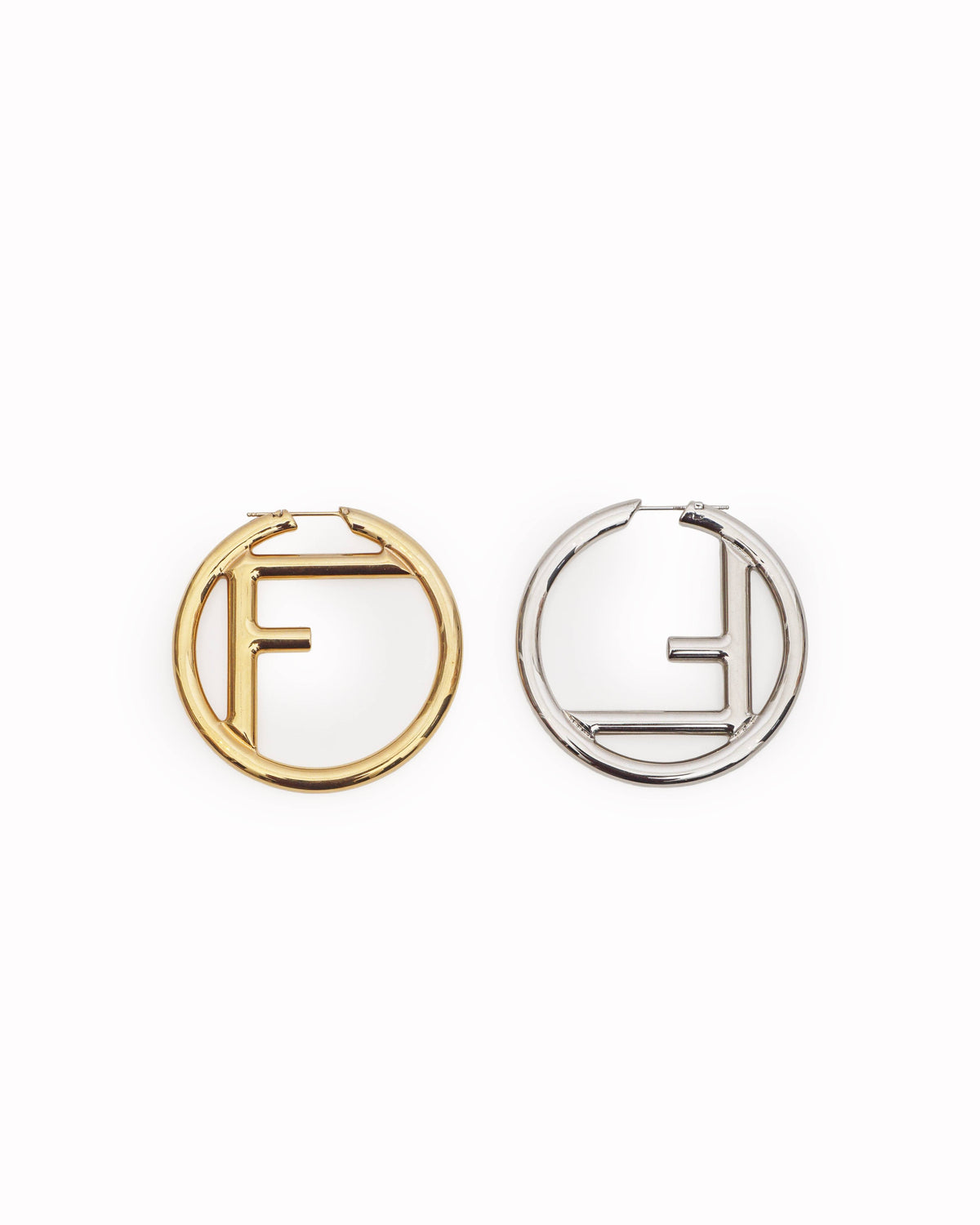 Fendi Metal FF Hoop Earrings