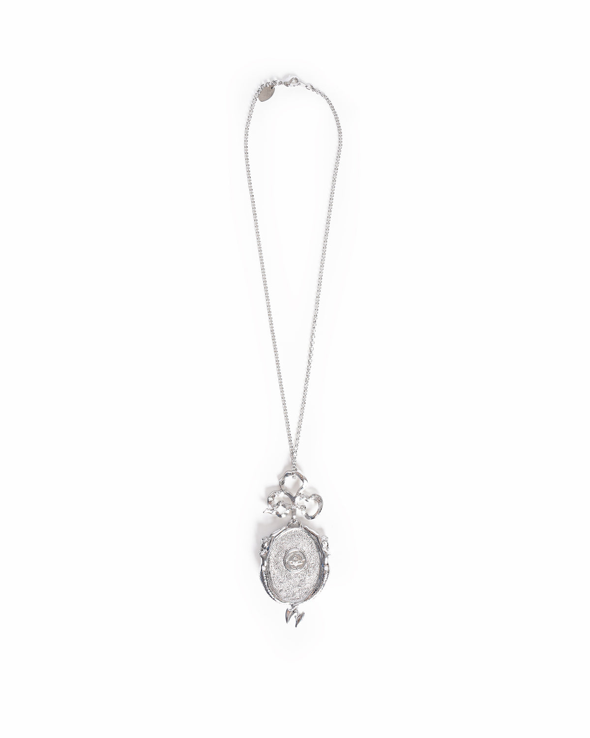 Vivienne Westwood Silver and Green Enamel Mermaid Orb Locket Pendant Necklace