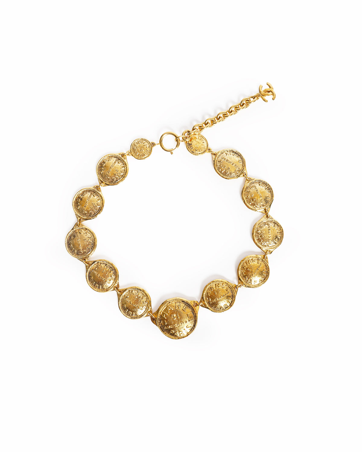 Vintage Chanel Necklace Gold Plated Made In France 1990