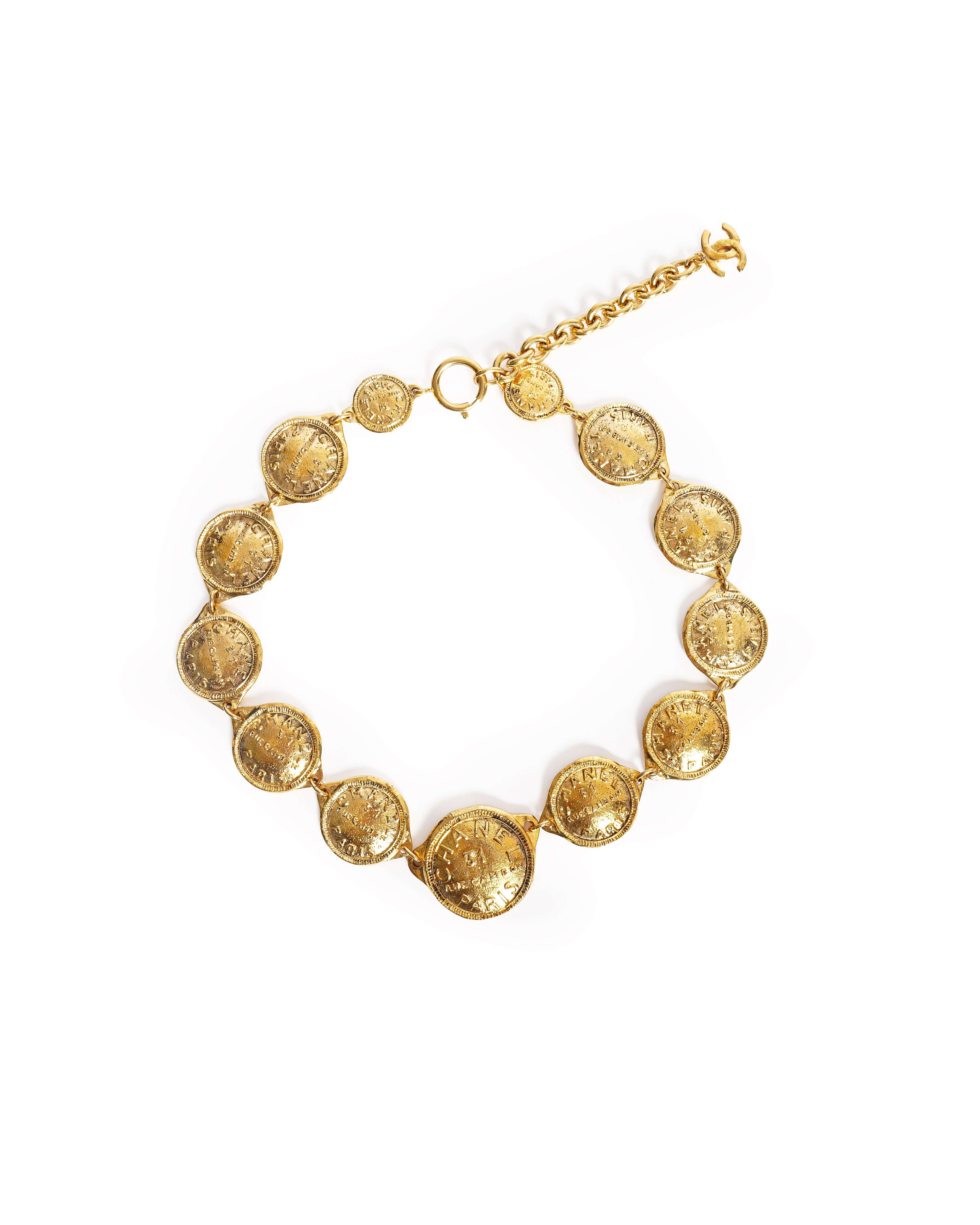 Vintage Chanel Necklace Gold Plated Made In France 1990