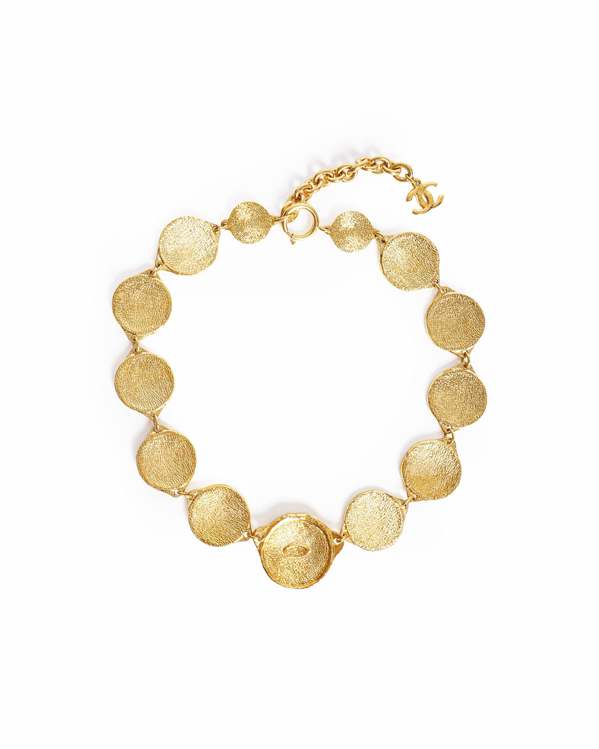 Vintage Chanel Necklace Gold Plated Made In France 1990