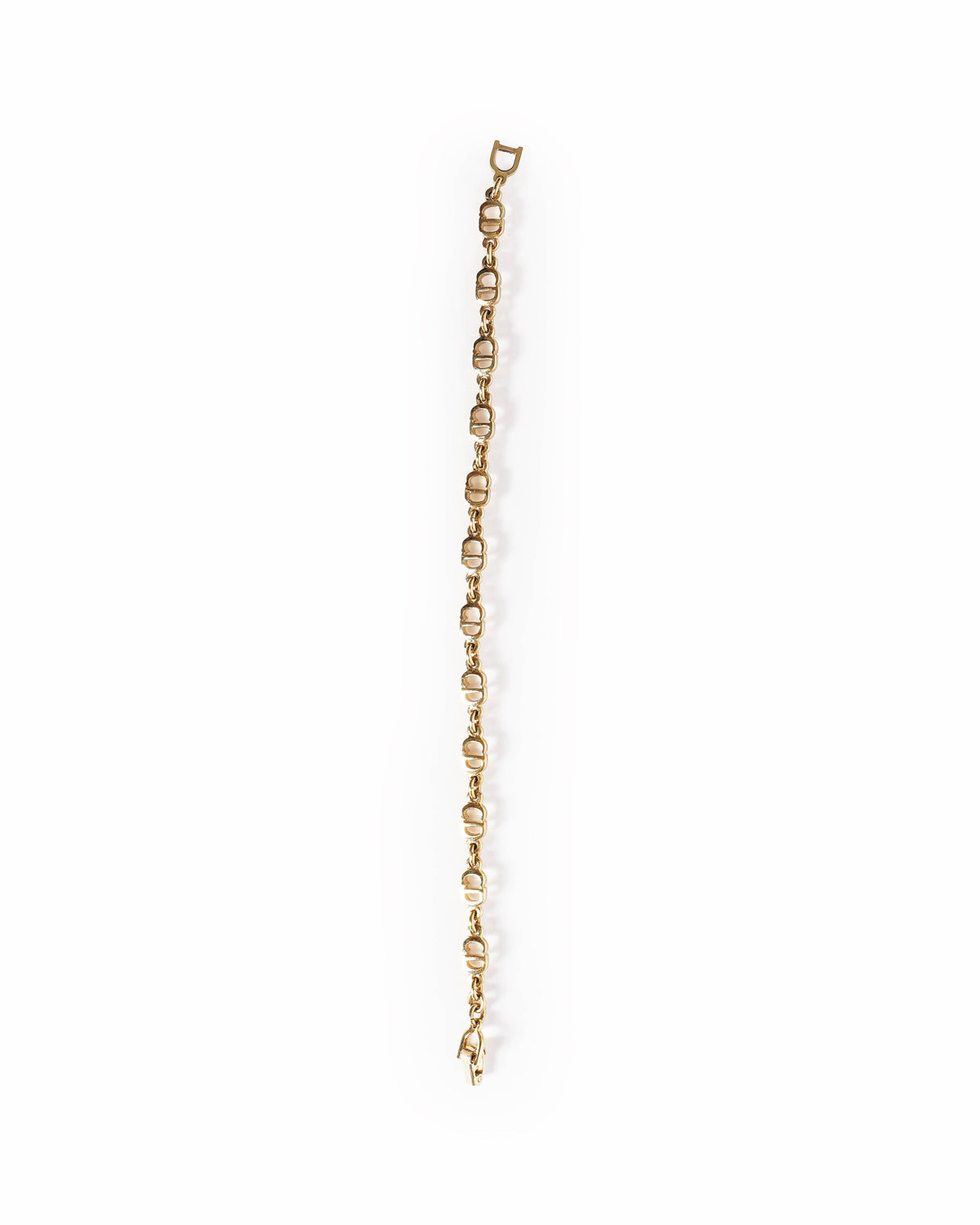 Vintage Christian Dior Gold-Plated Interlocking CD Monogram Link Bracelet, Made In Germany