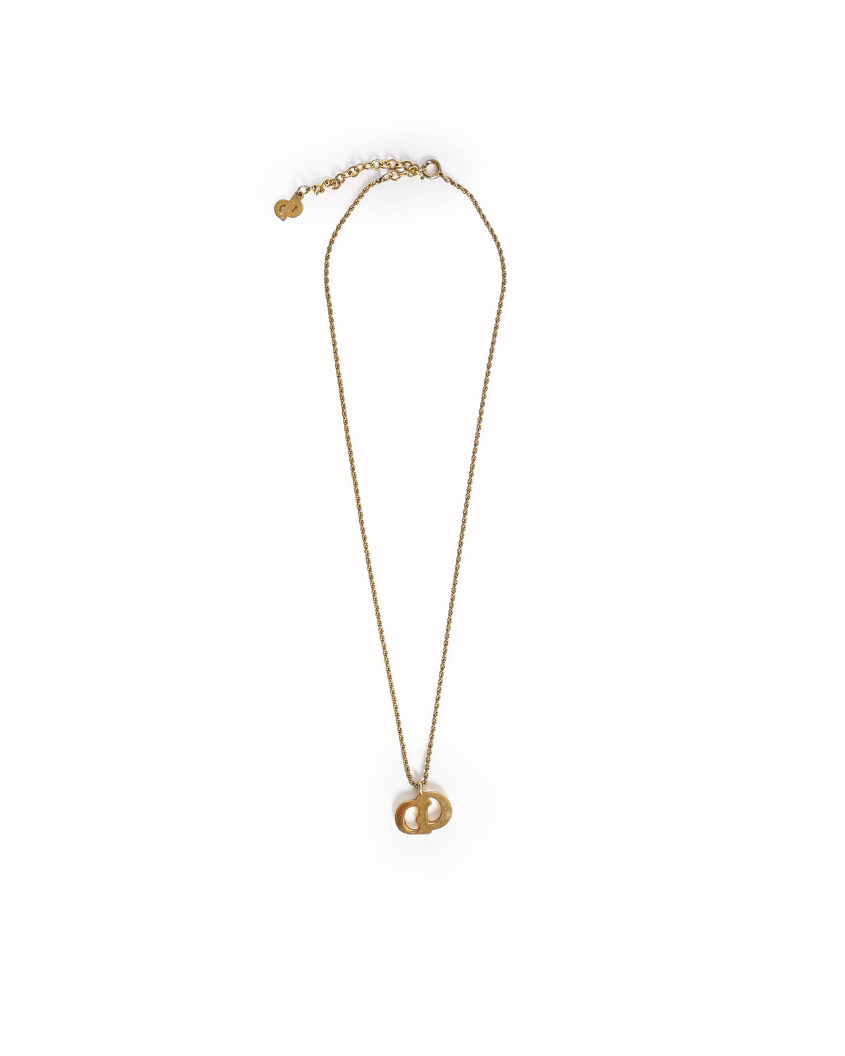 Vintage Christian Dior Gold-Plated CD Interlocking Pendant Necklace, Made In Germany