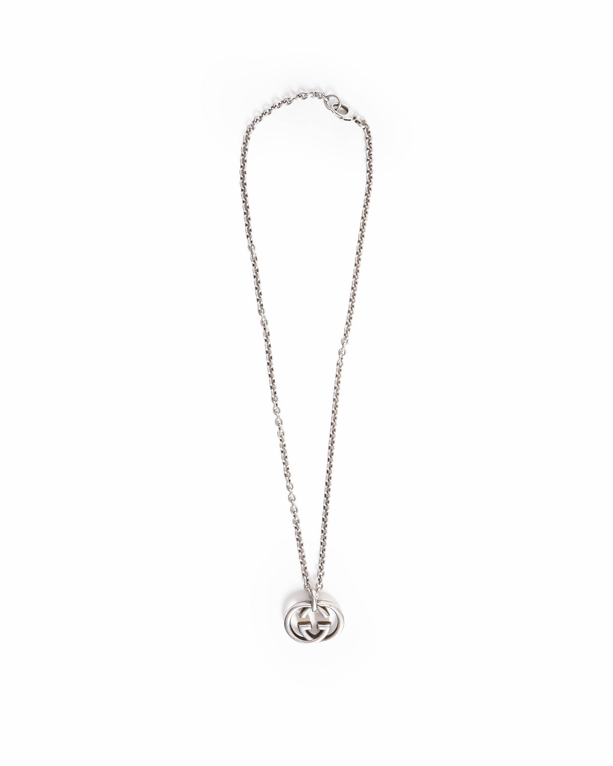 Gucci Interlocking G Sterling Silver Pendant Necklace