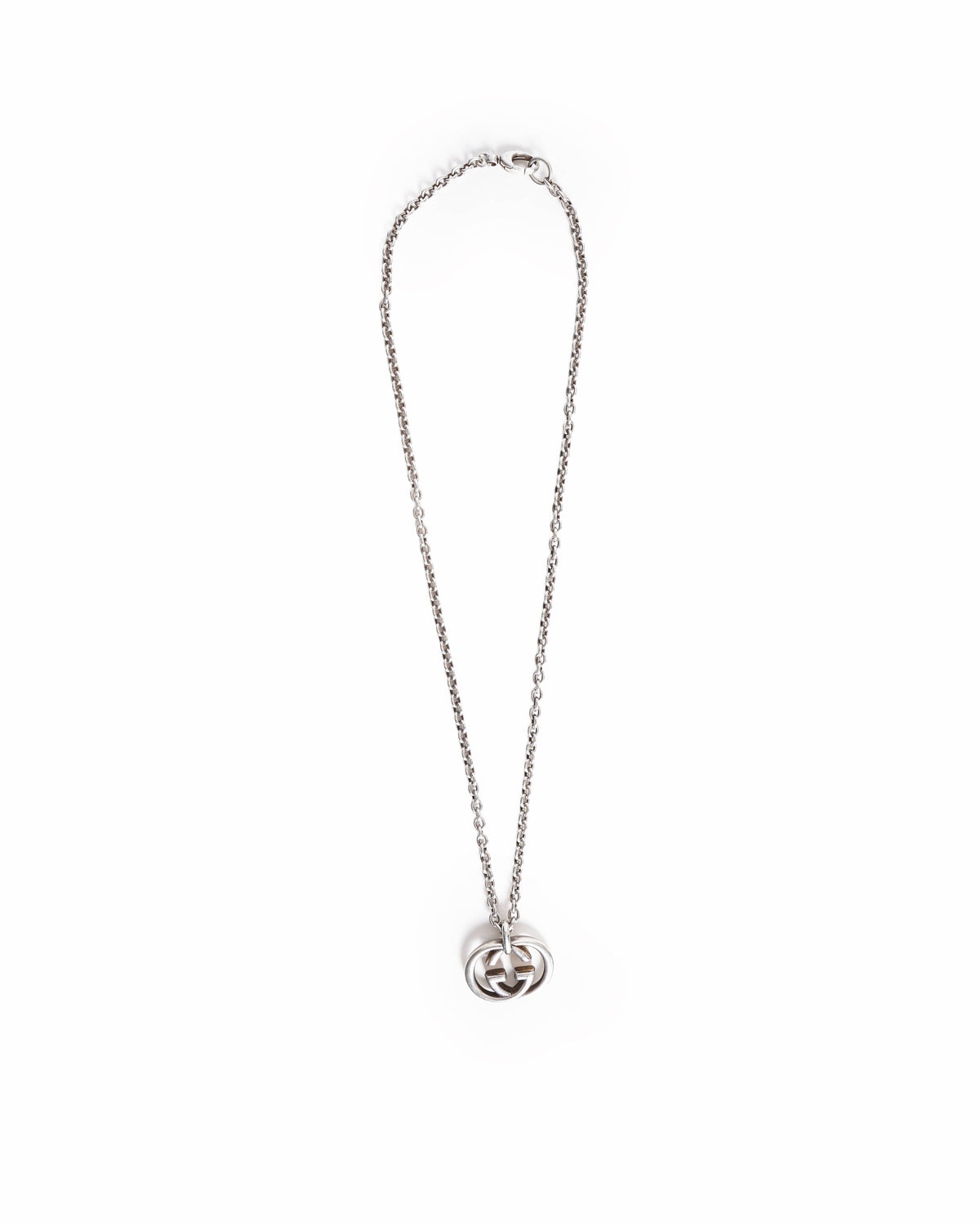 Gucci Interlocking G Sterling Silver Pendant Necklace