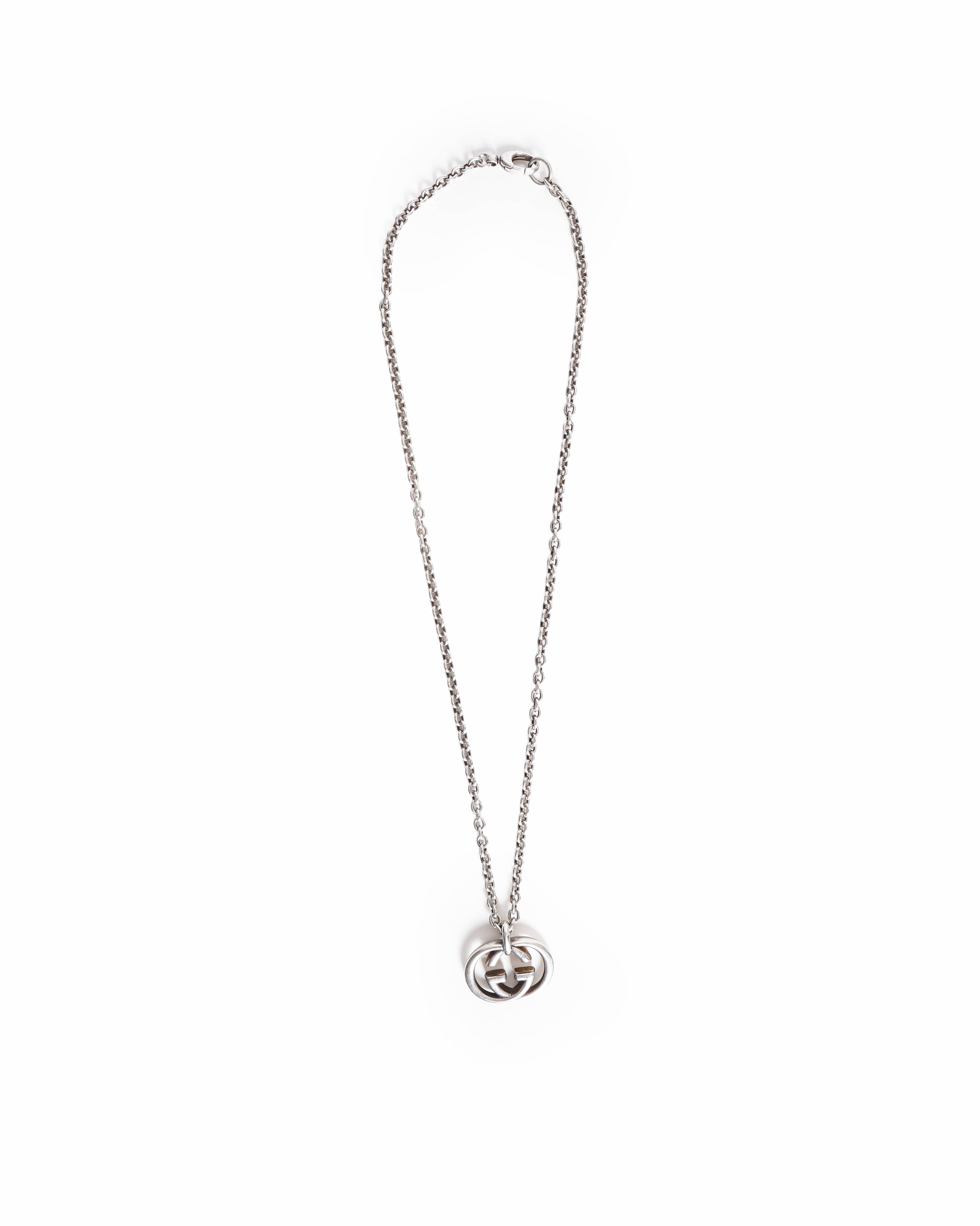 Gucci Interlocking G Sterling Silver Pendant Necklace