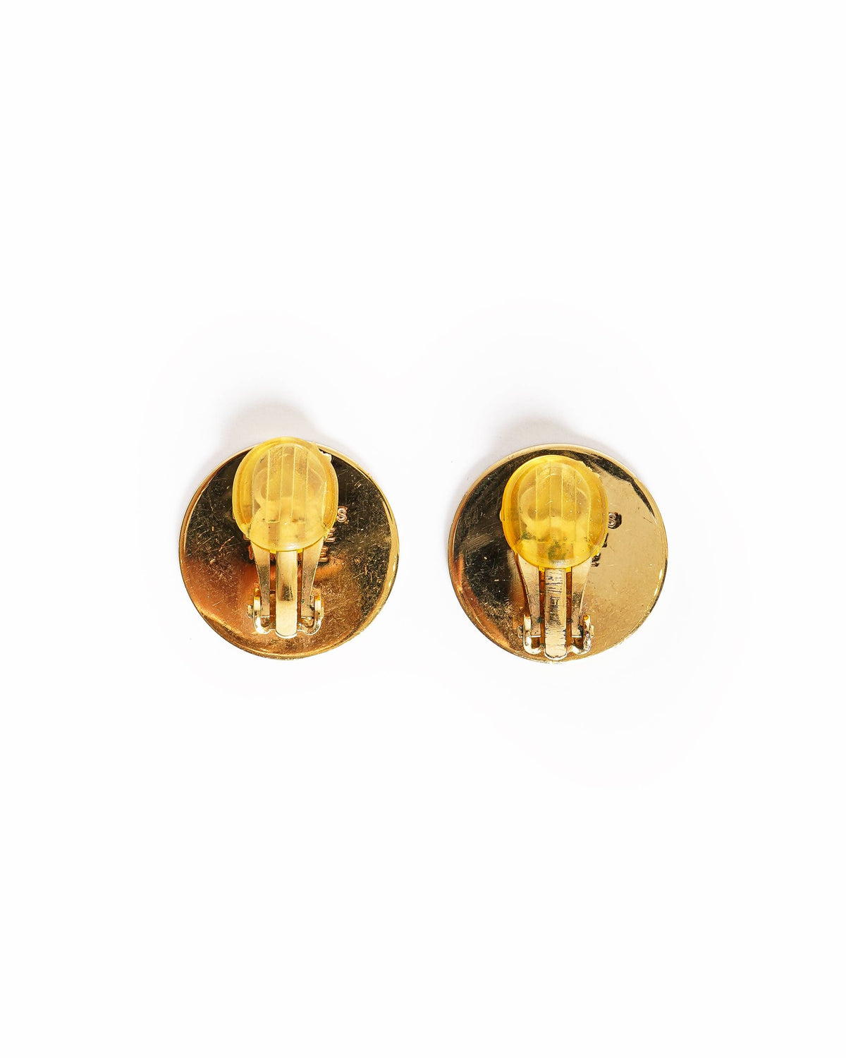 Vintage Hermès Paris Sellier Logo Button Earrings