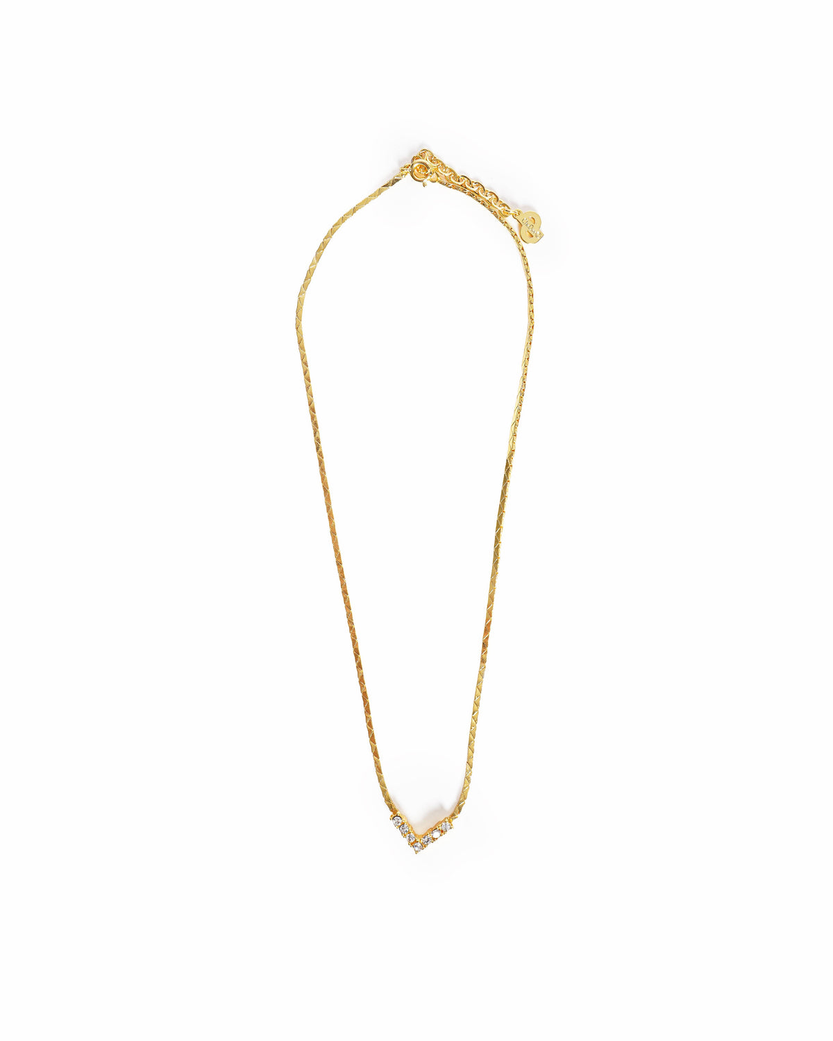 Vintage Christian Dior Crystal V Pendant Necklace, Made In Germany