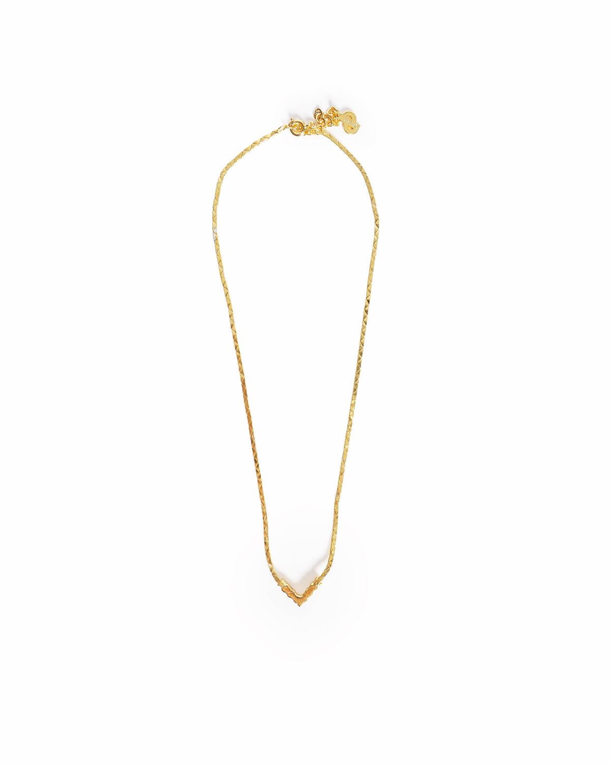 Vintage Christian Dior Crystal V Pendant Necklace, Made In Germany