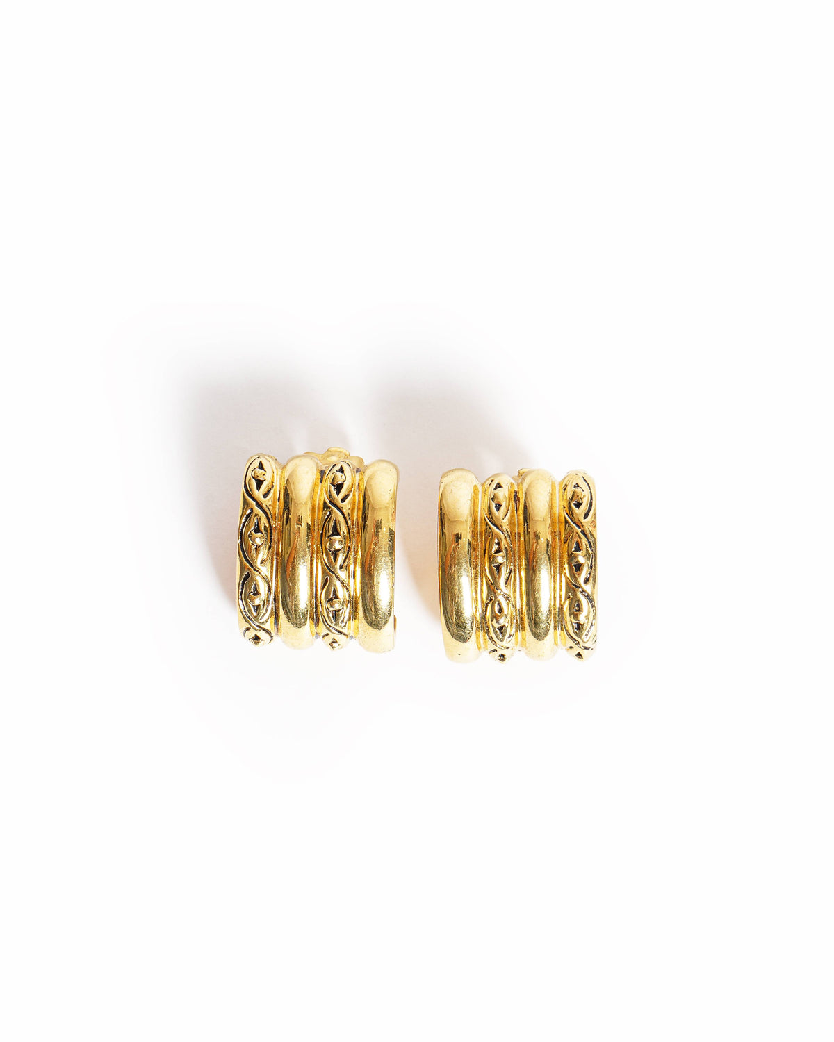 Vintage YSL Yves Saint Laurent Gold Tone Clip-on Earrings