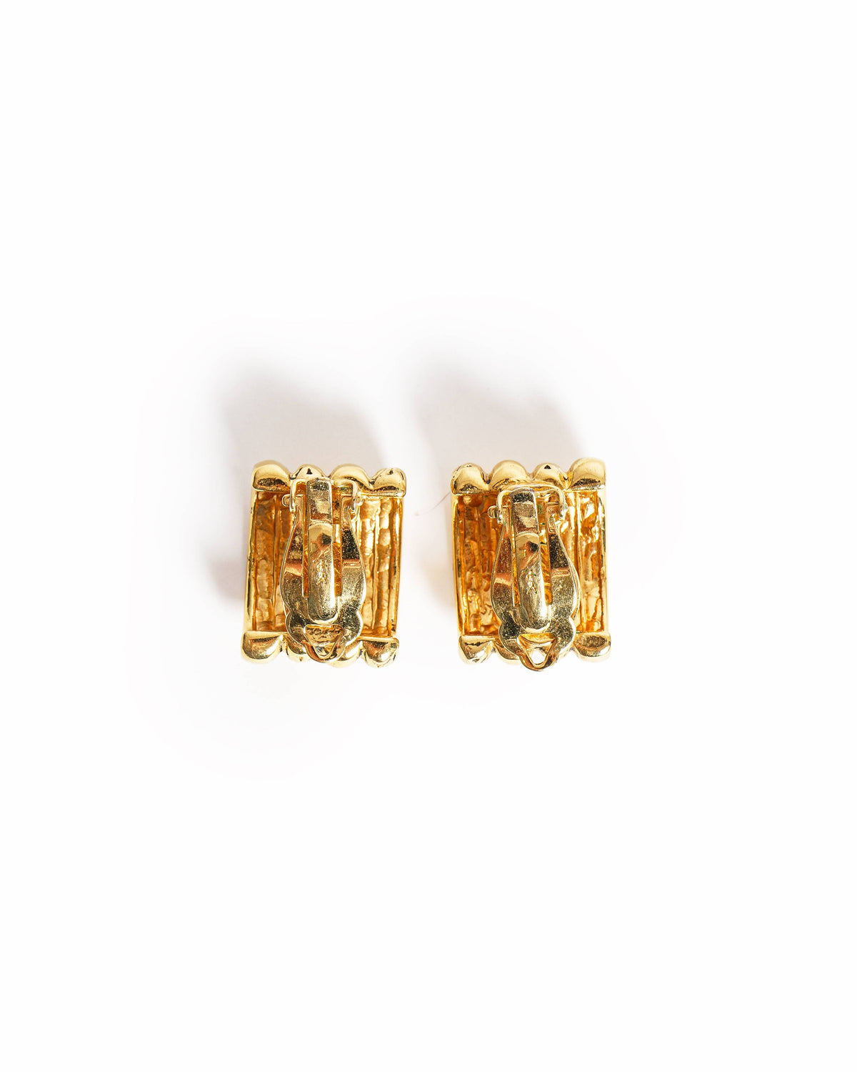 Vintage YSL Yves Saint Laurent Gold Tone Clip-on Earrings