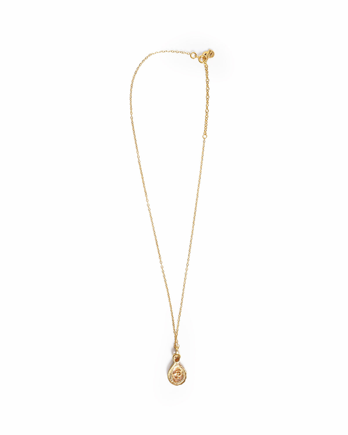 Vintage Dior Gold Tone CD Logo Rhinestone Pendant Necklace