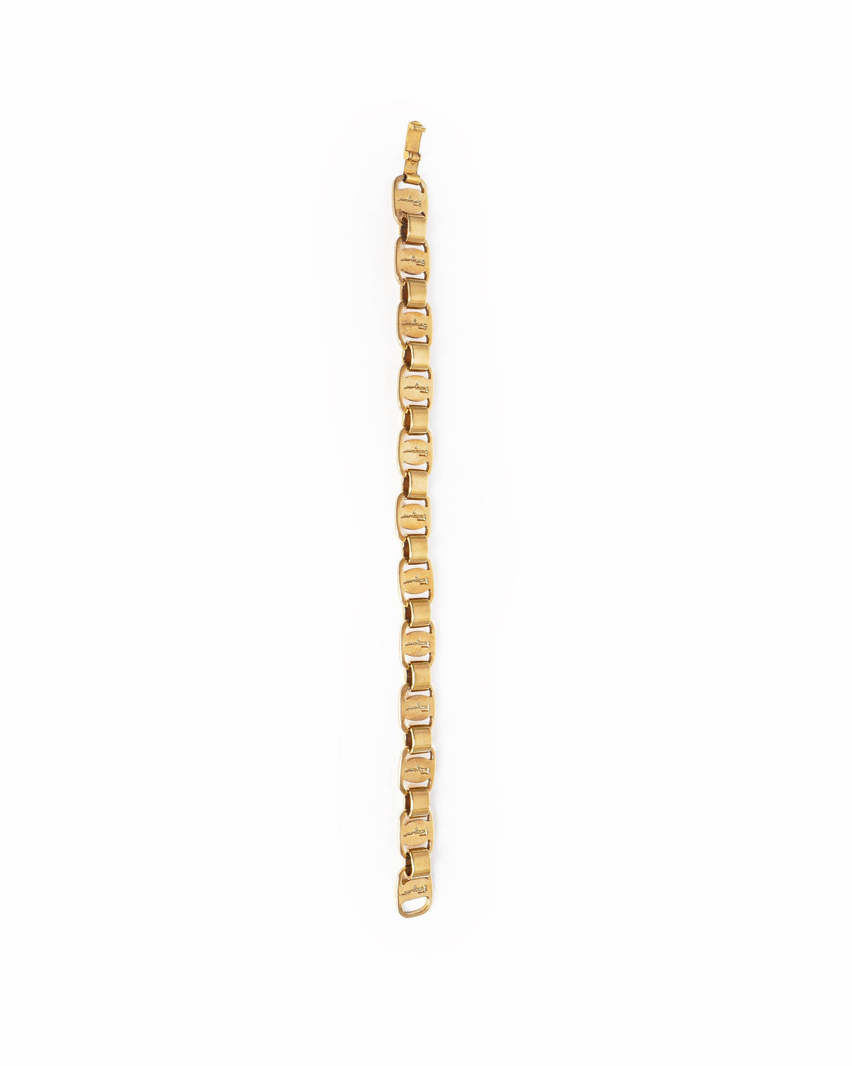 Salvatore Ferragamo Gold Tone Interlocking Link Bracelet