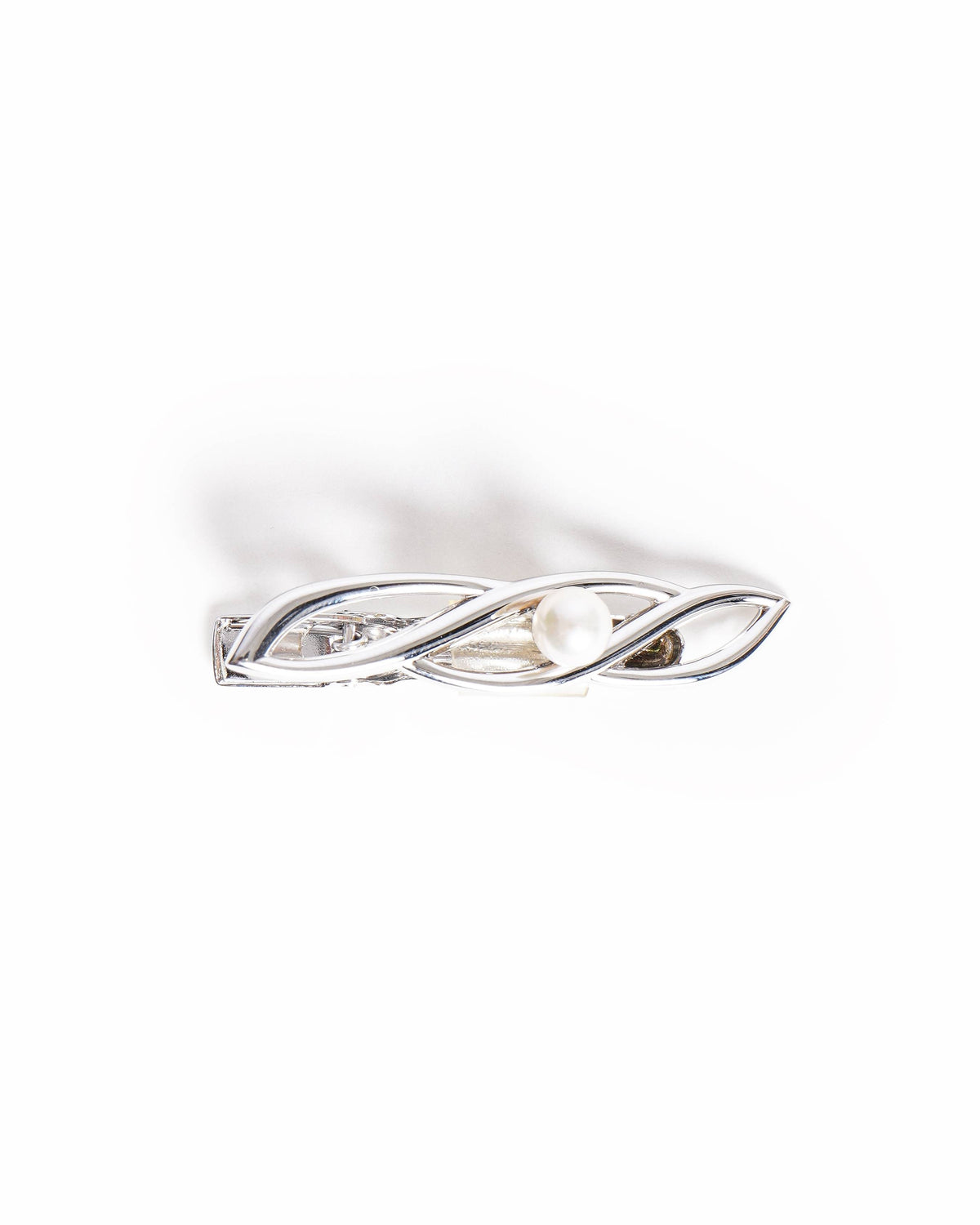 Mikimoto Akoya Pearl Sterling Silver Tie Clip Brooch Clasp Bar