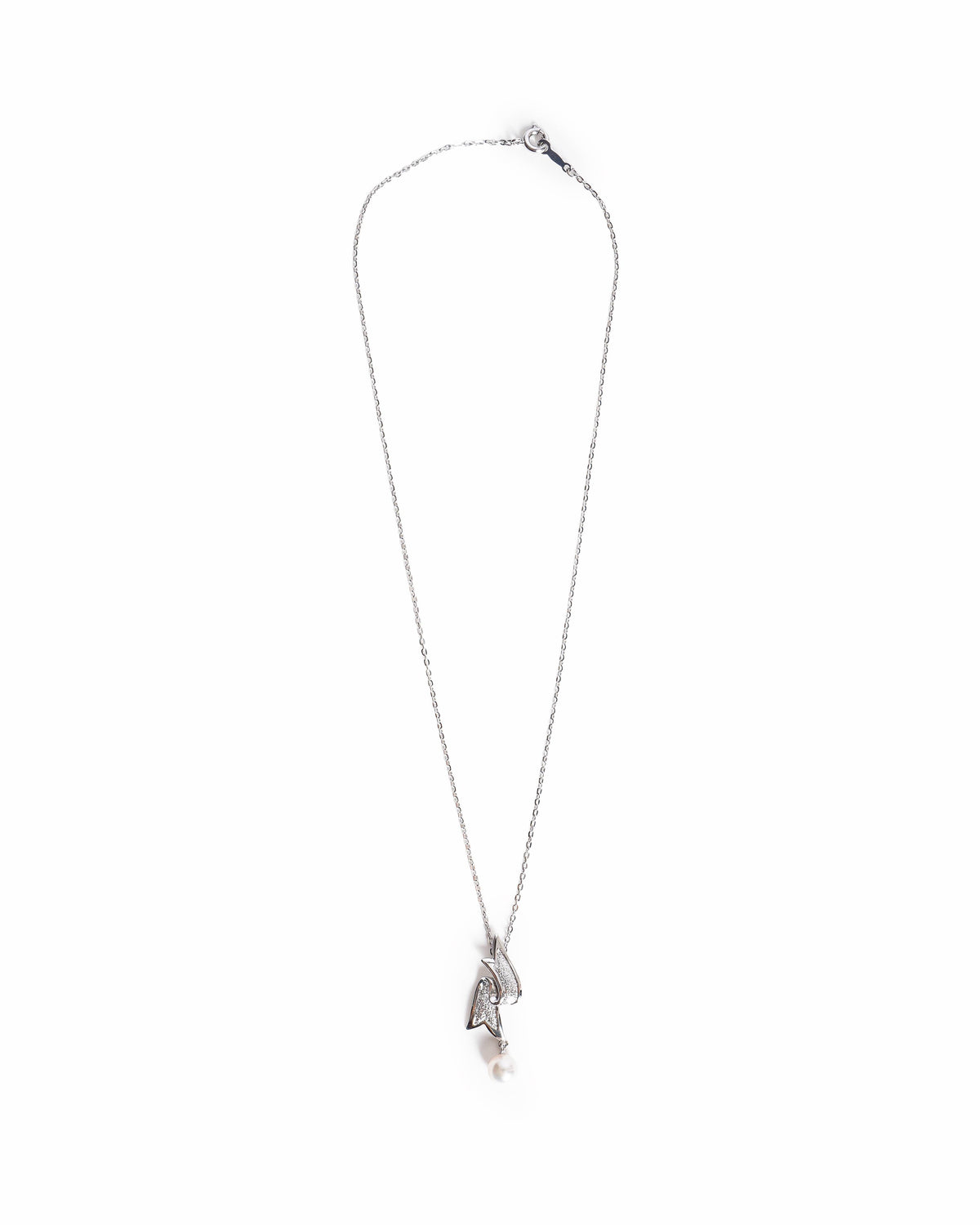 Mikimoto Ribbon Bow Akoya Cultured Pearl Pendant Necklace