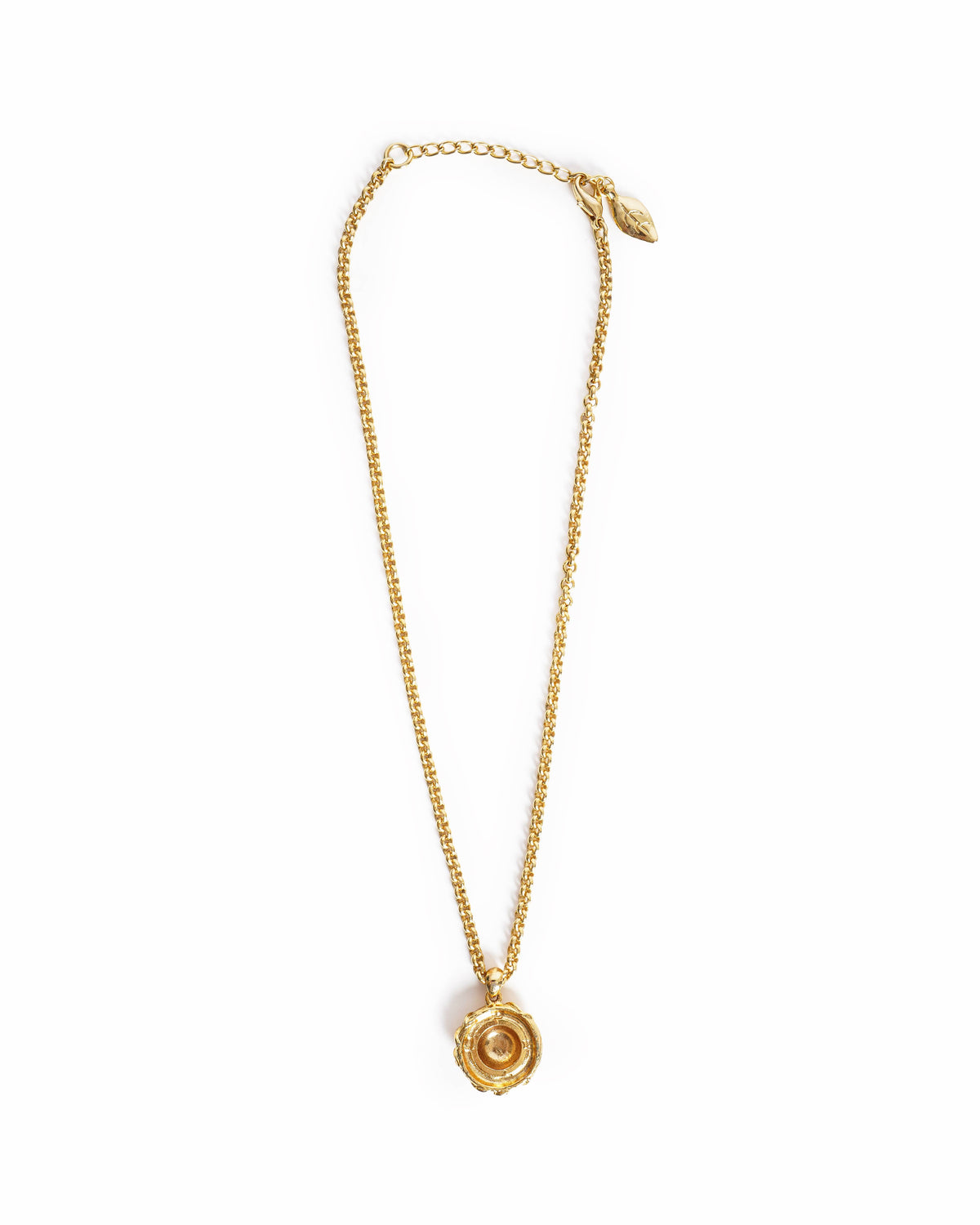 Vintage Kenzo Paris Gold-Plated Woven Medallion Pendant Necklace