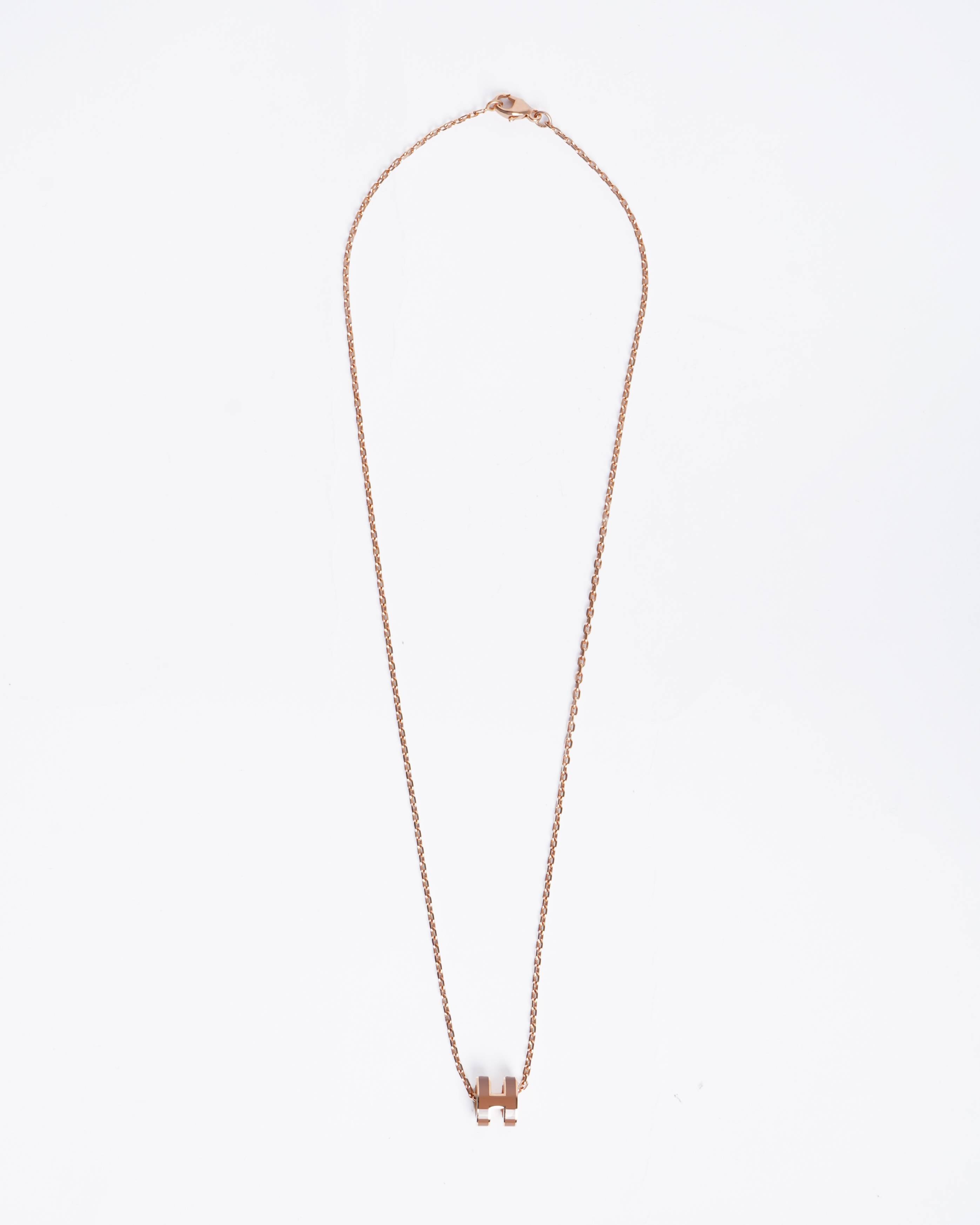 New Hermes Pop H Necklace  in Brown