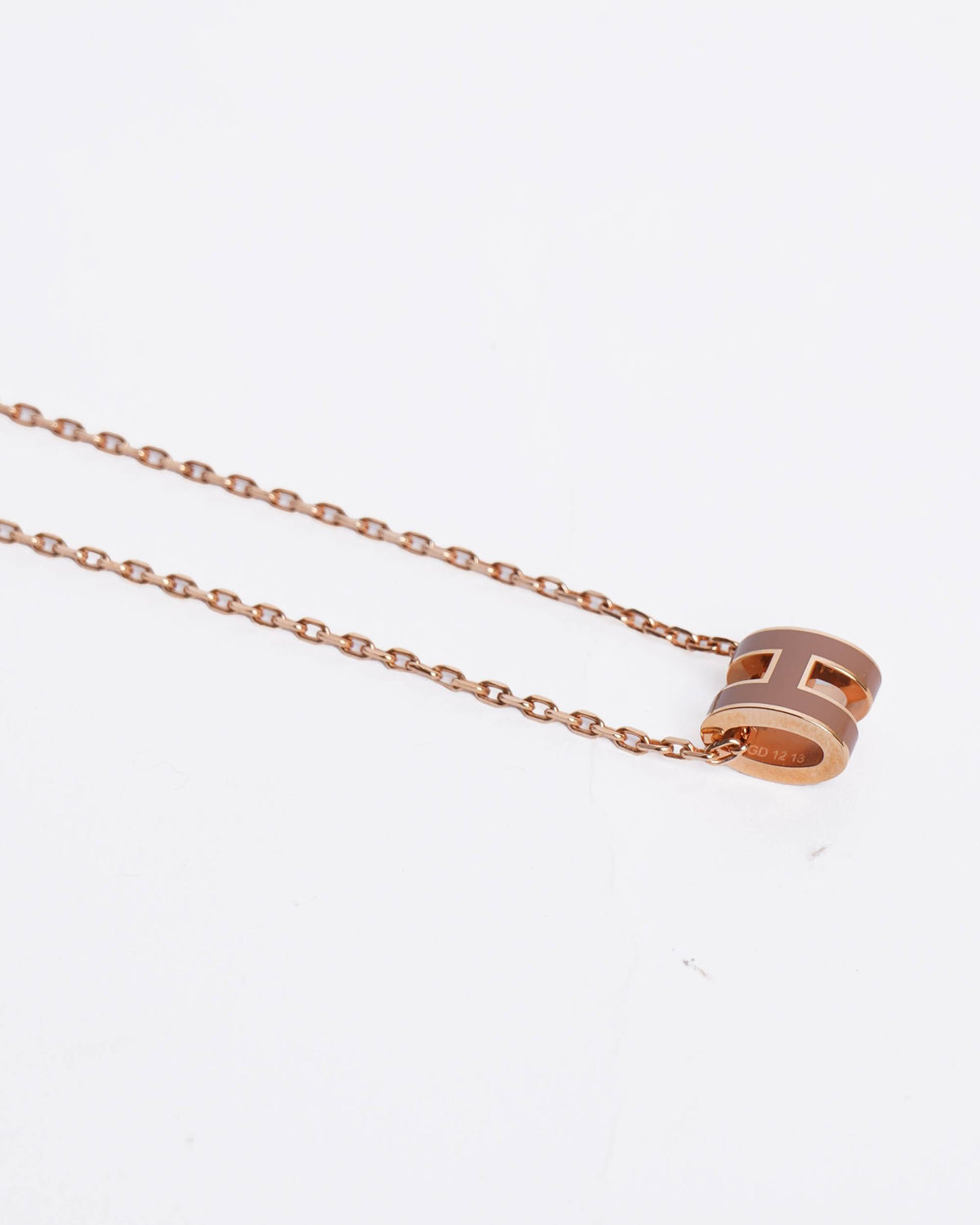 New Hermes Pop H Necklace  in Brown