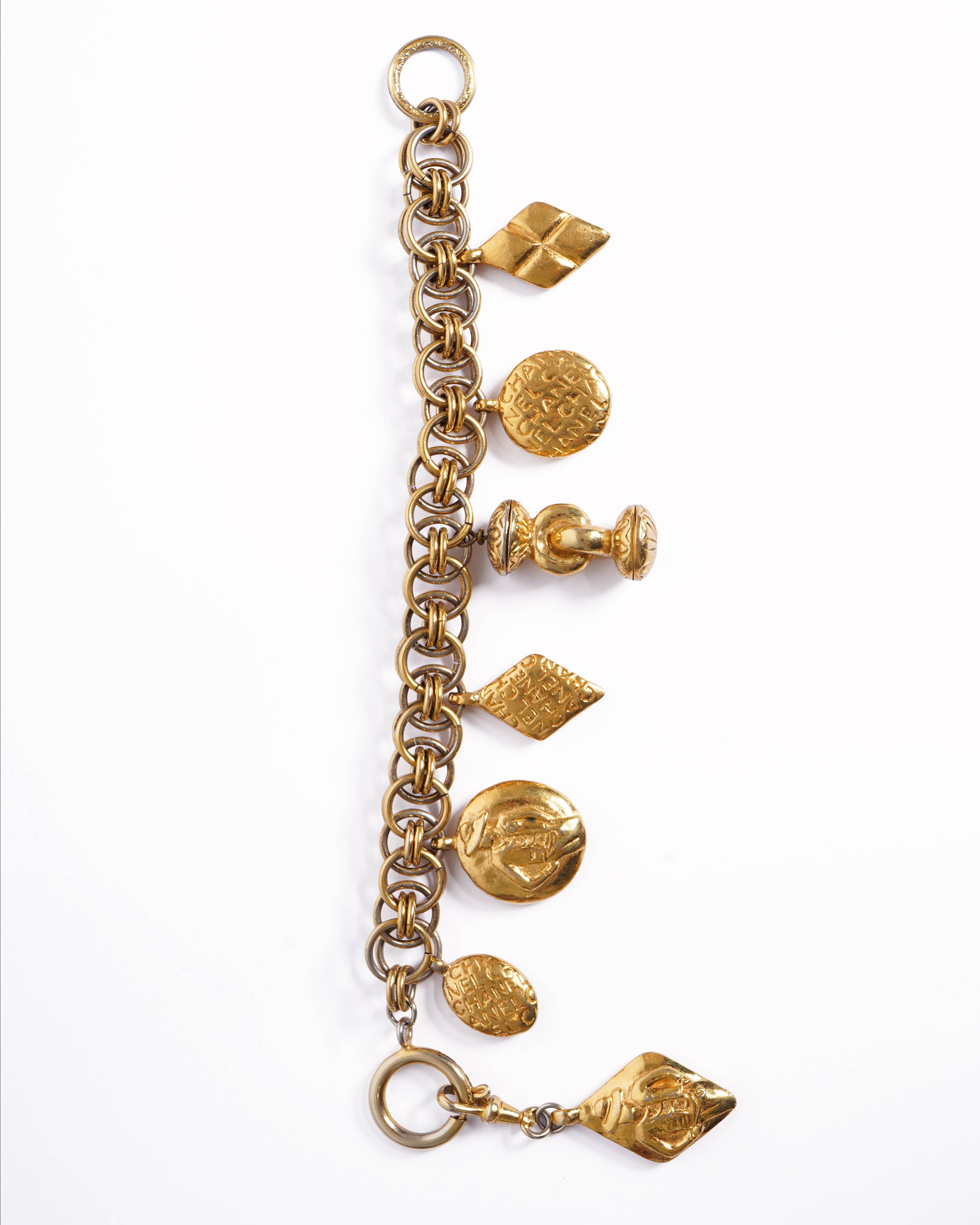 Vintage Chanel 1980's Gold Plated Bracelet Charm Made in France