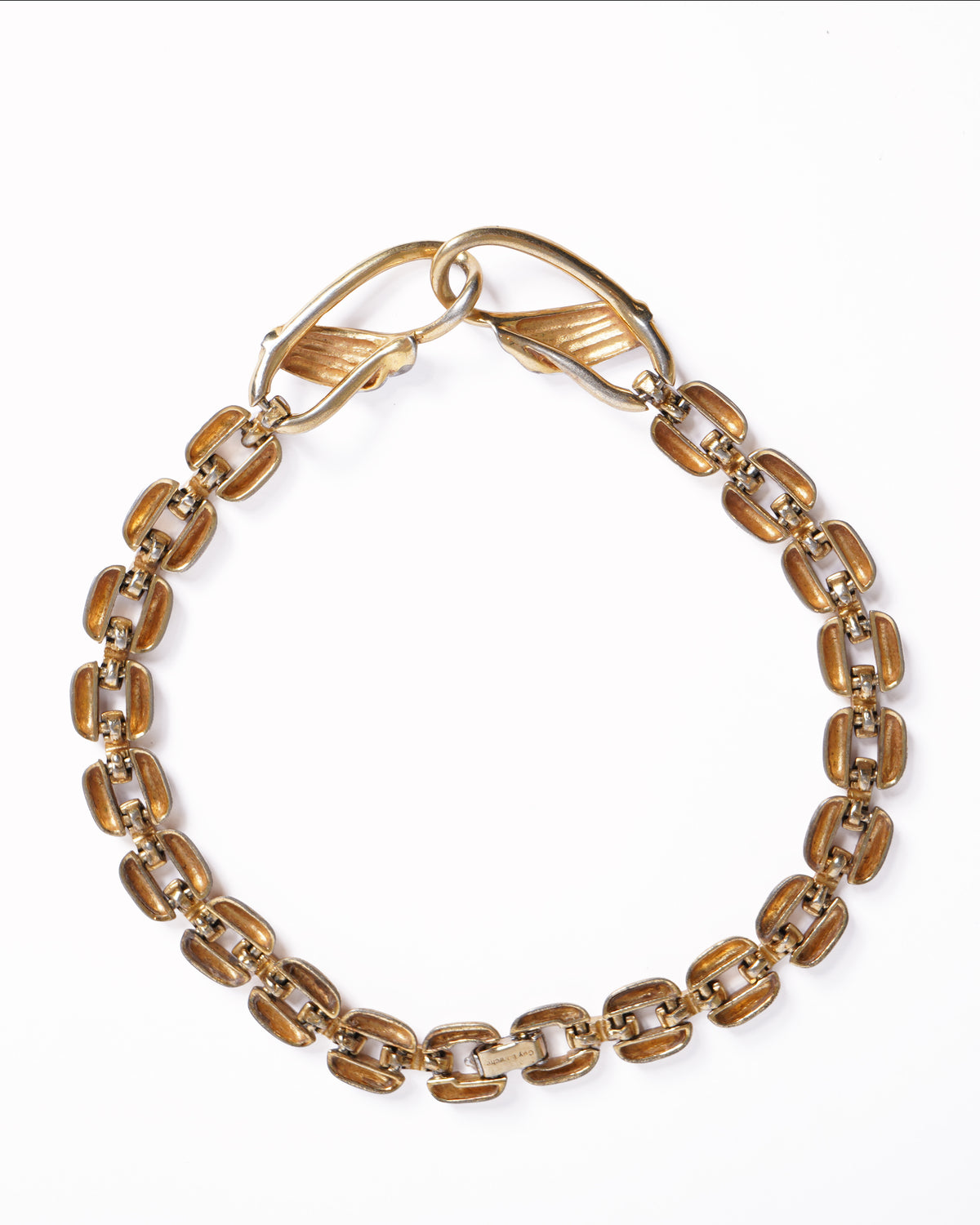 Vintage Guy Laroche Two-Tone Gold/Silver Plated Chain Link Necklace