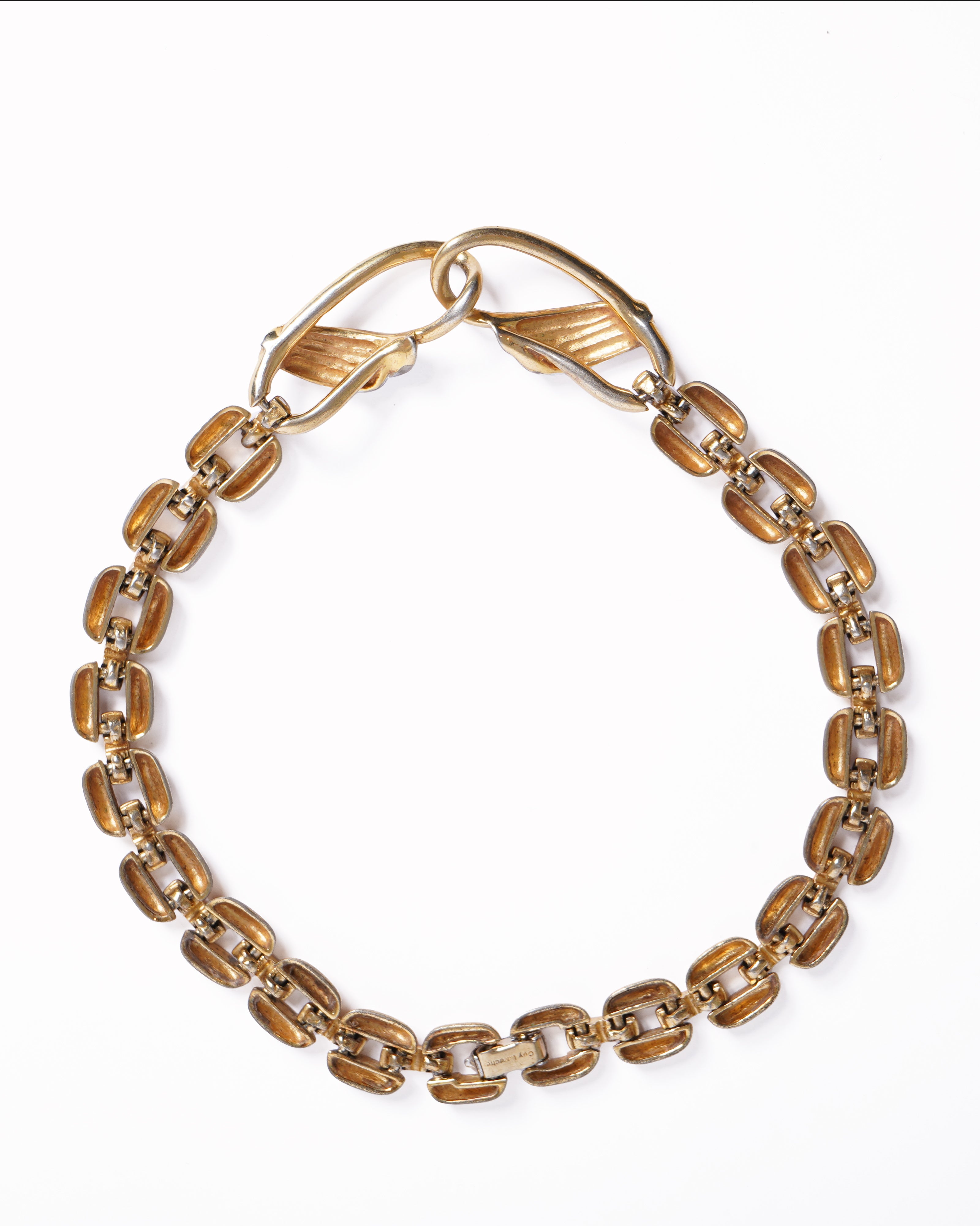 Vintage Guy Laroche Two-Tone Gold/Silver Plated Chain Link Necklace