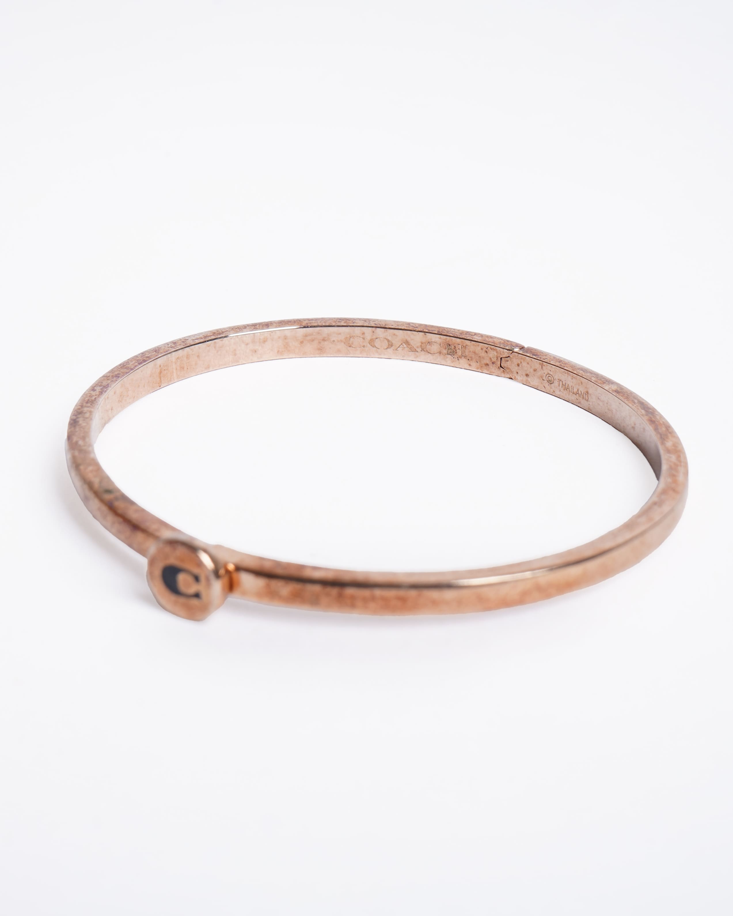 Coach Signature C Logo Bracelet In Gold Tone