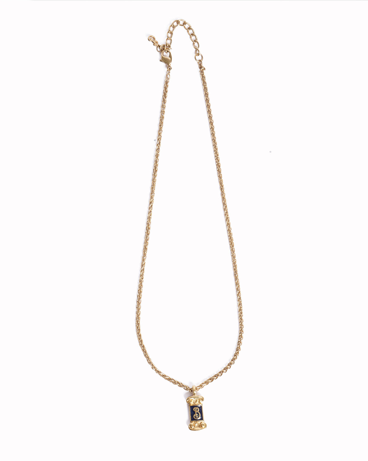 Vintage Burberrys Black Enamel Gold-Plated Pendant