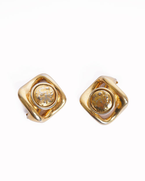 Vintage YSL Gold Plated Earrings Made in France