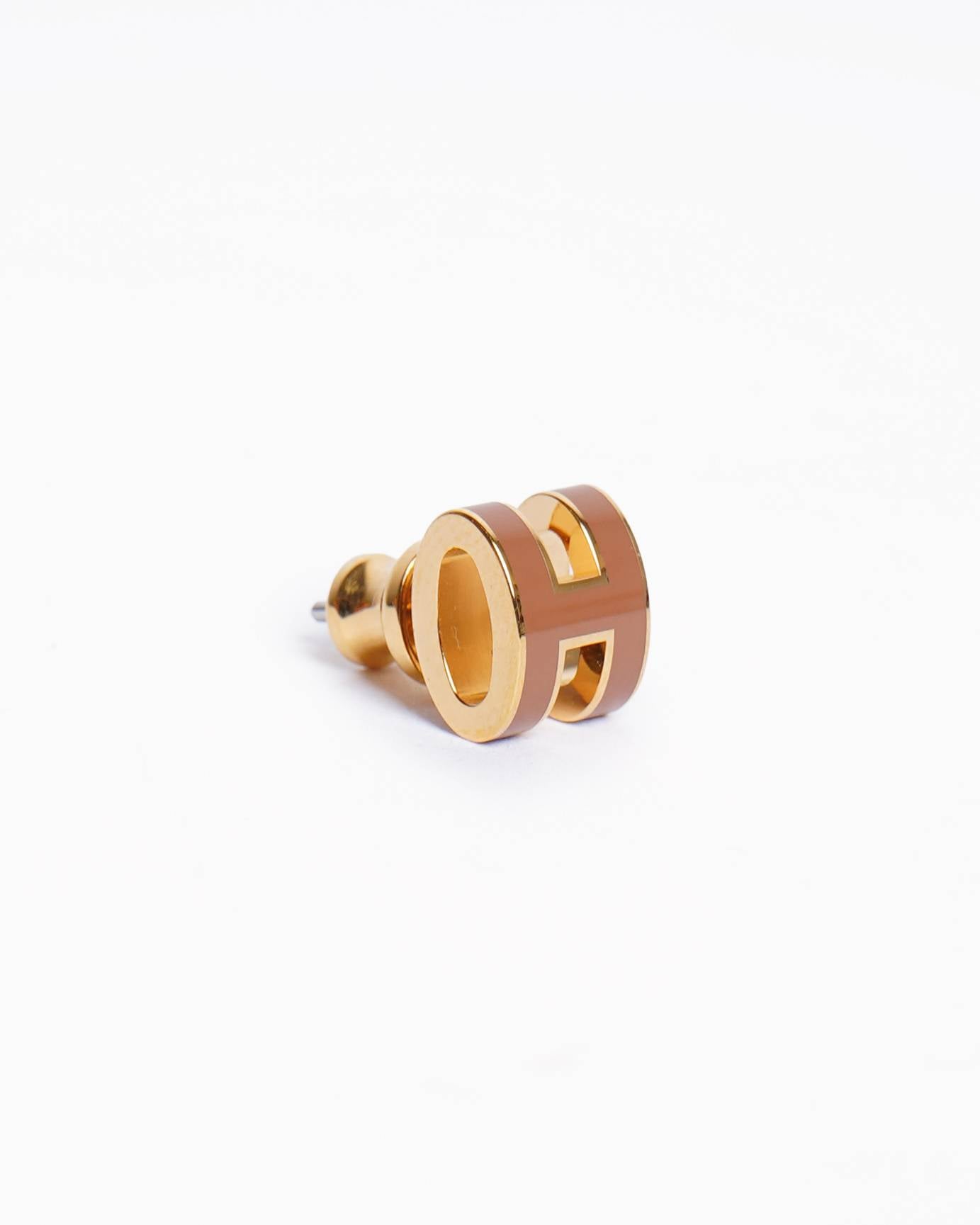 New Hermes Pop H Earring in Brown