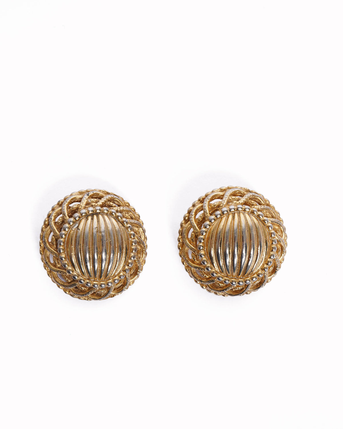 Vintage Schiaperelli Gold Plated 1960's Made In France Earrings