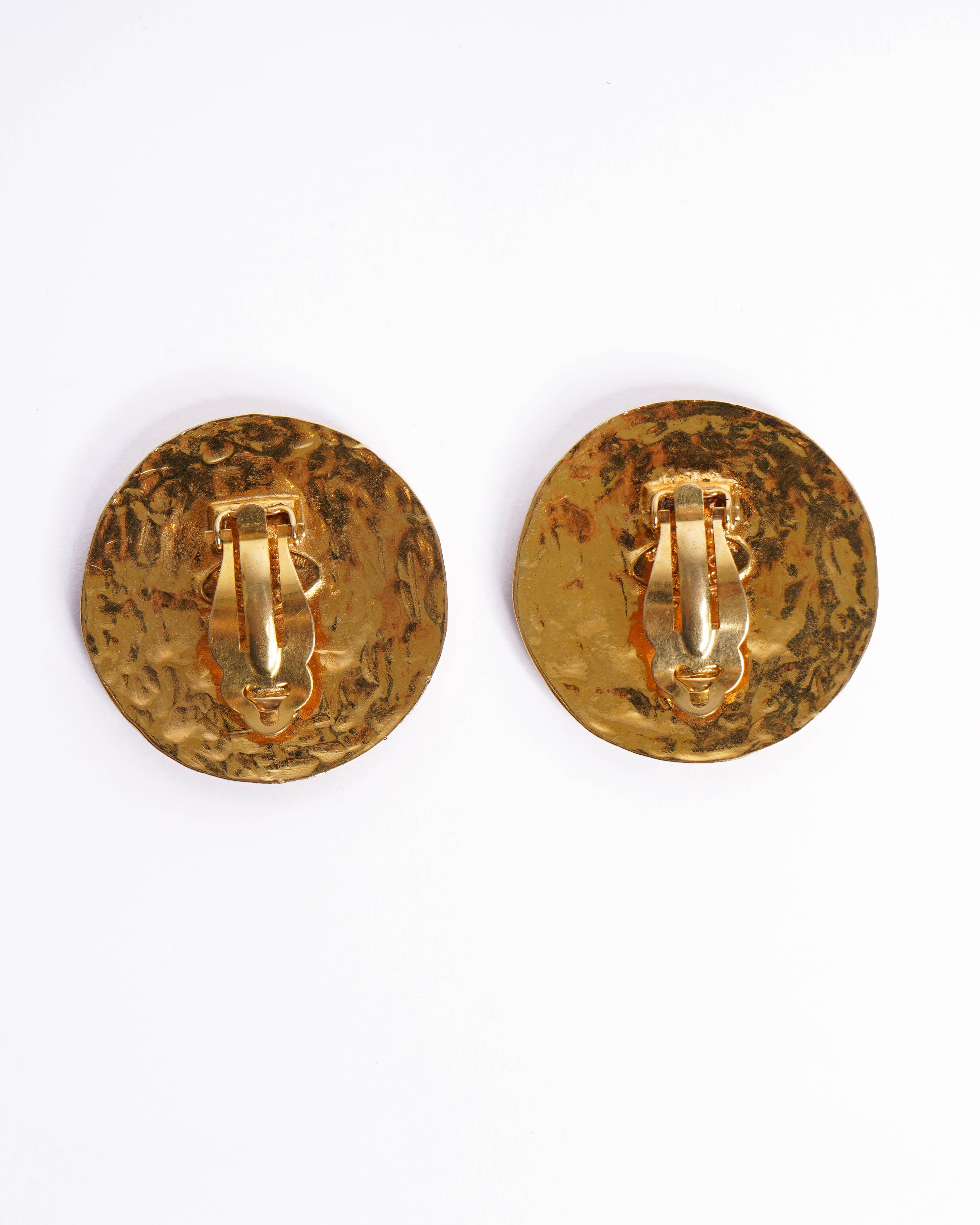 Vintage Chanel 1990's Gold Plated Earrings Made In France