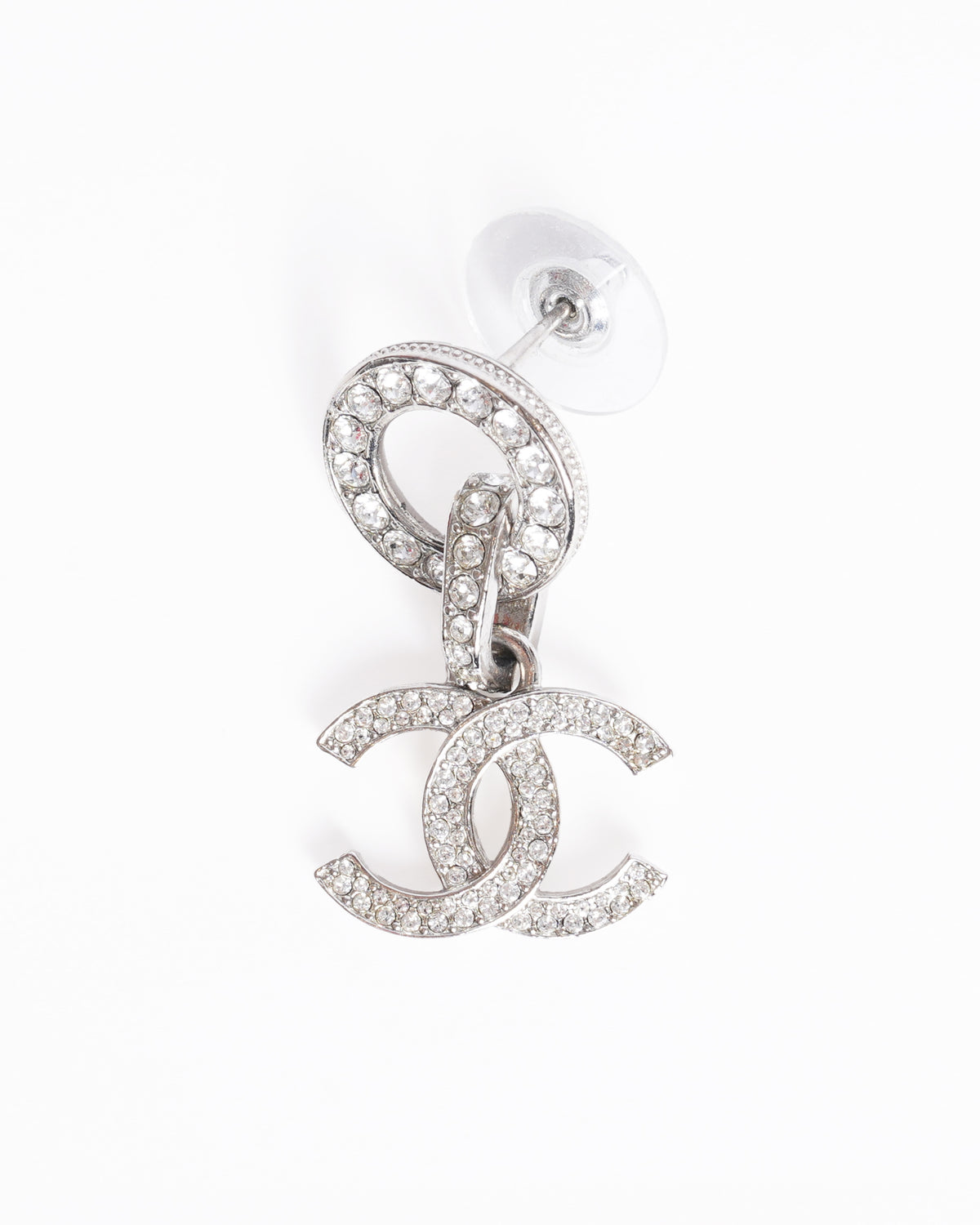 Chanel cc drop embellished crystal earrings