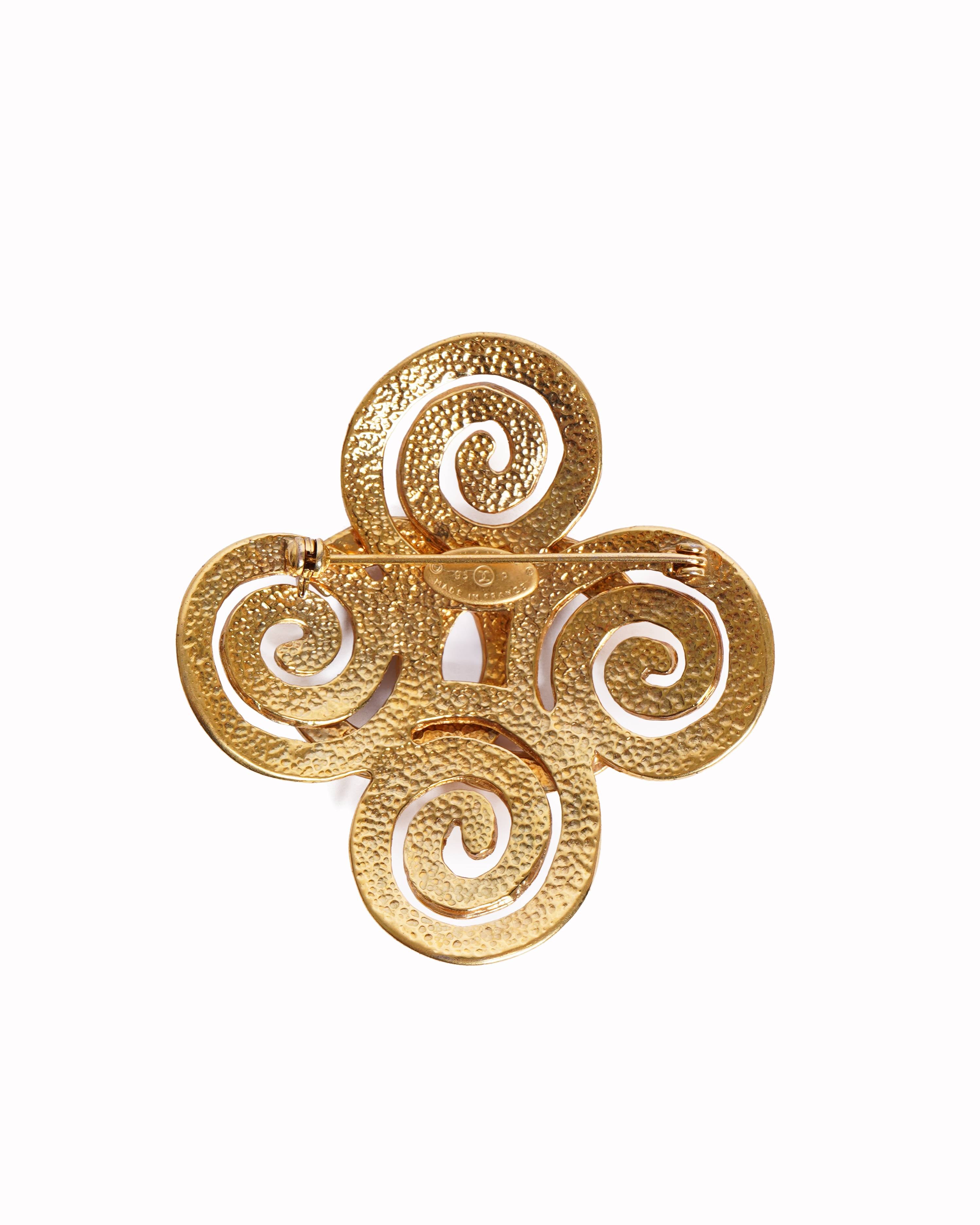 Vintage Chanel 1995 Gold-Plated Brooch made in France