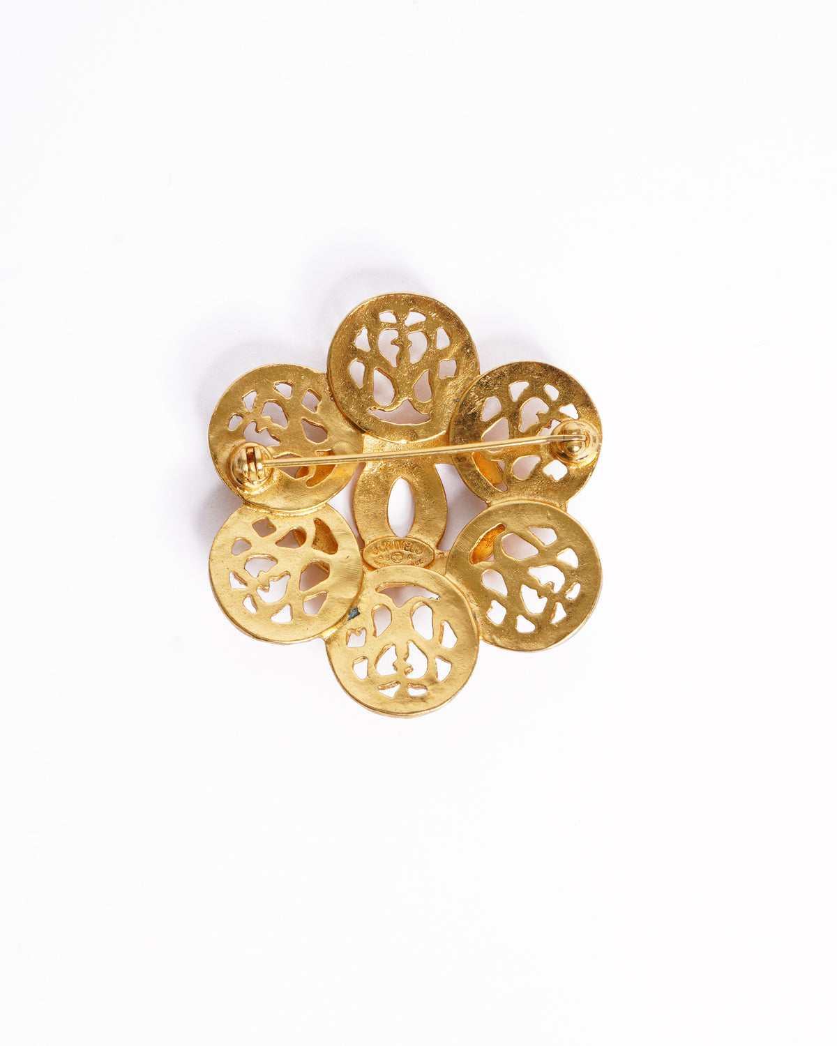 Vintage Chanel 1995 gold plated Floral brooch made in france