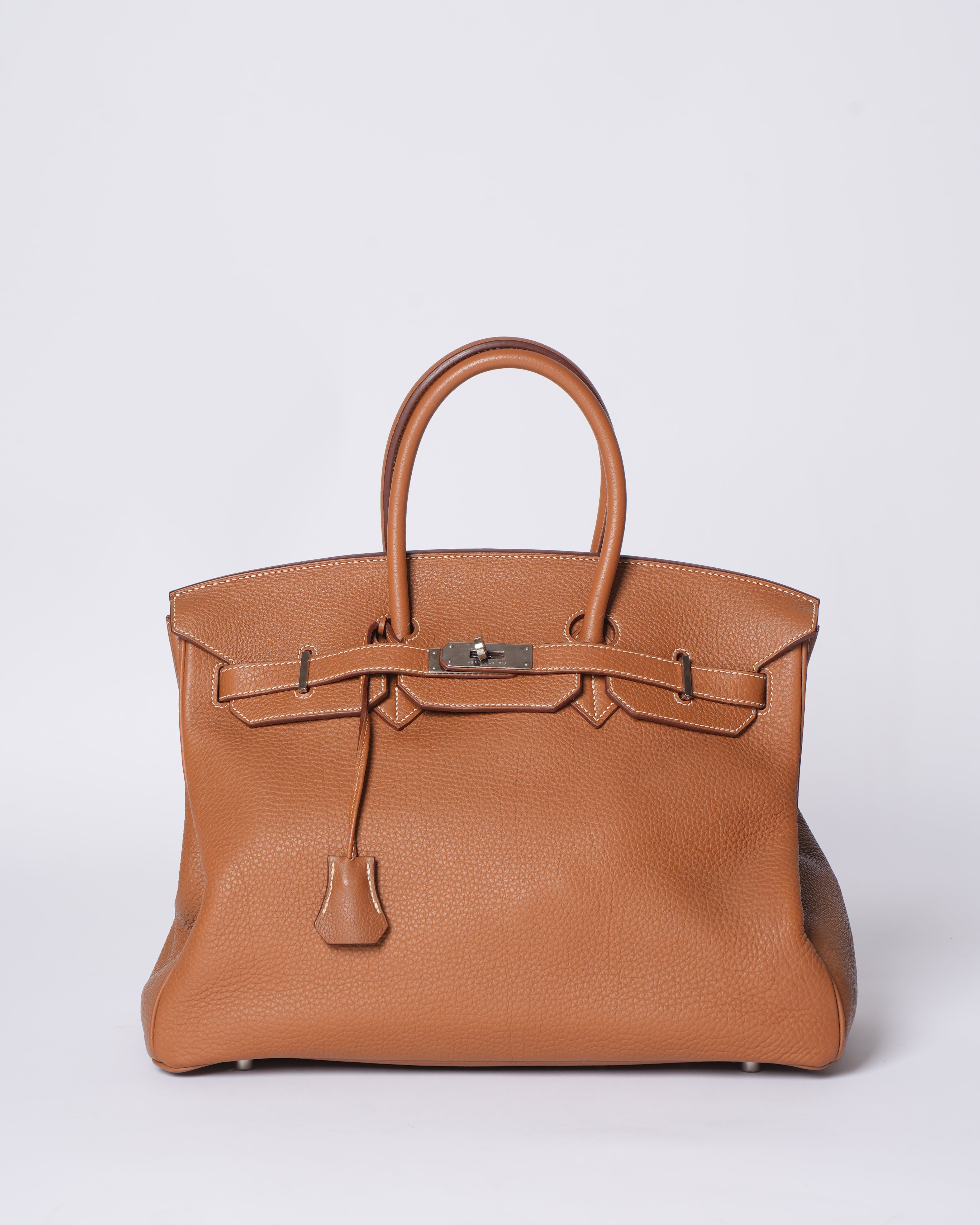 Birkin tan 35 Tan Palladium Hardware