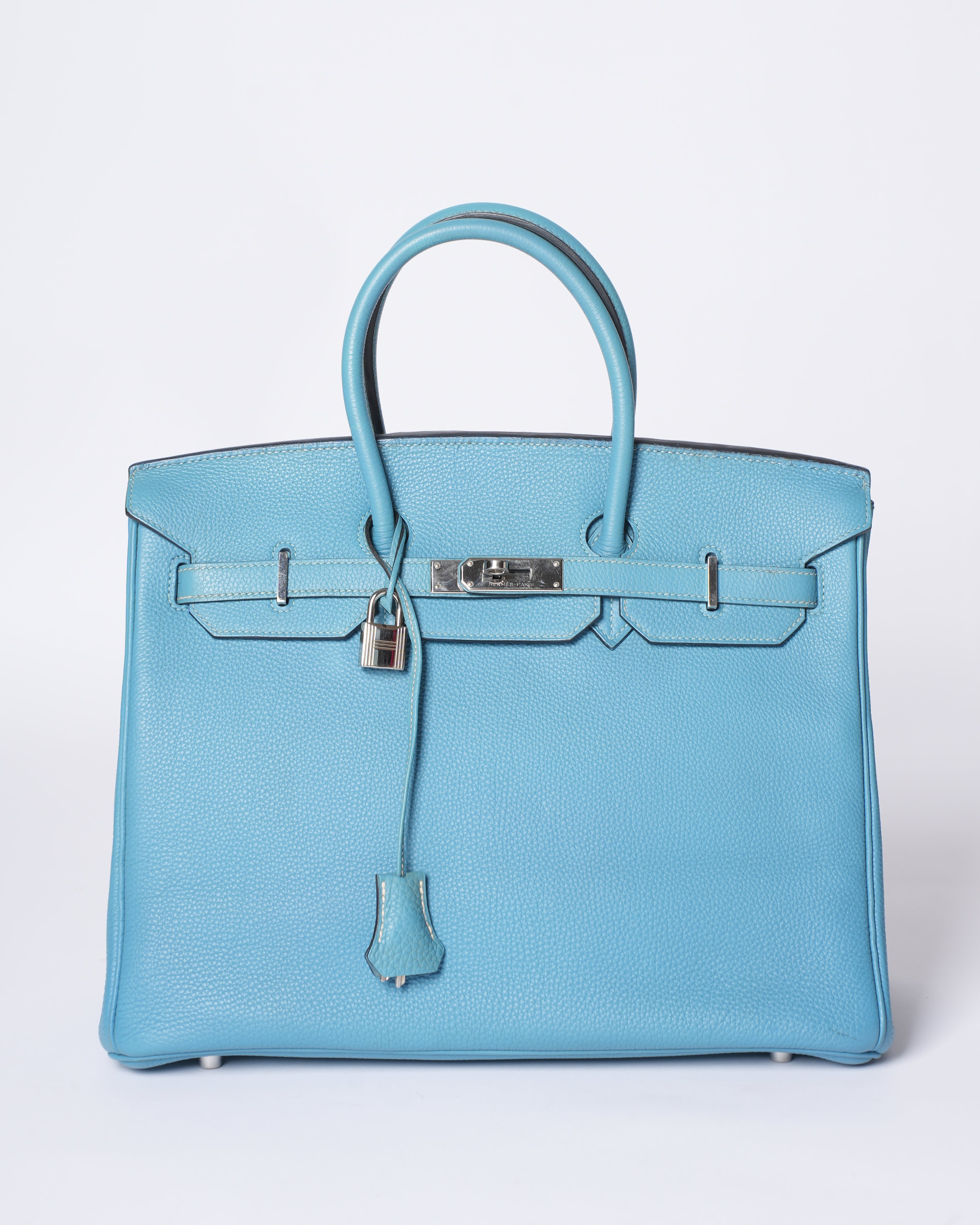 Hermes Birkin 35 Blue Jean Palladium Hardware