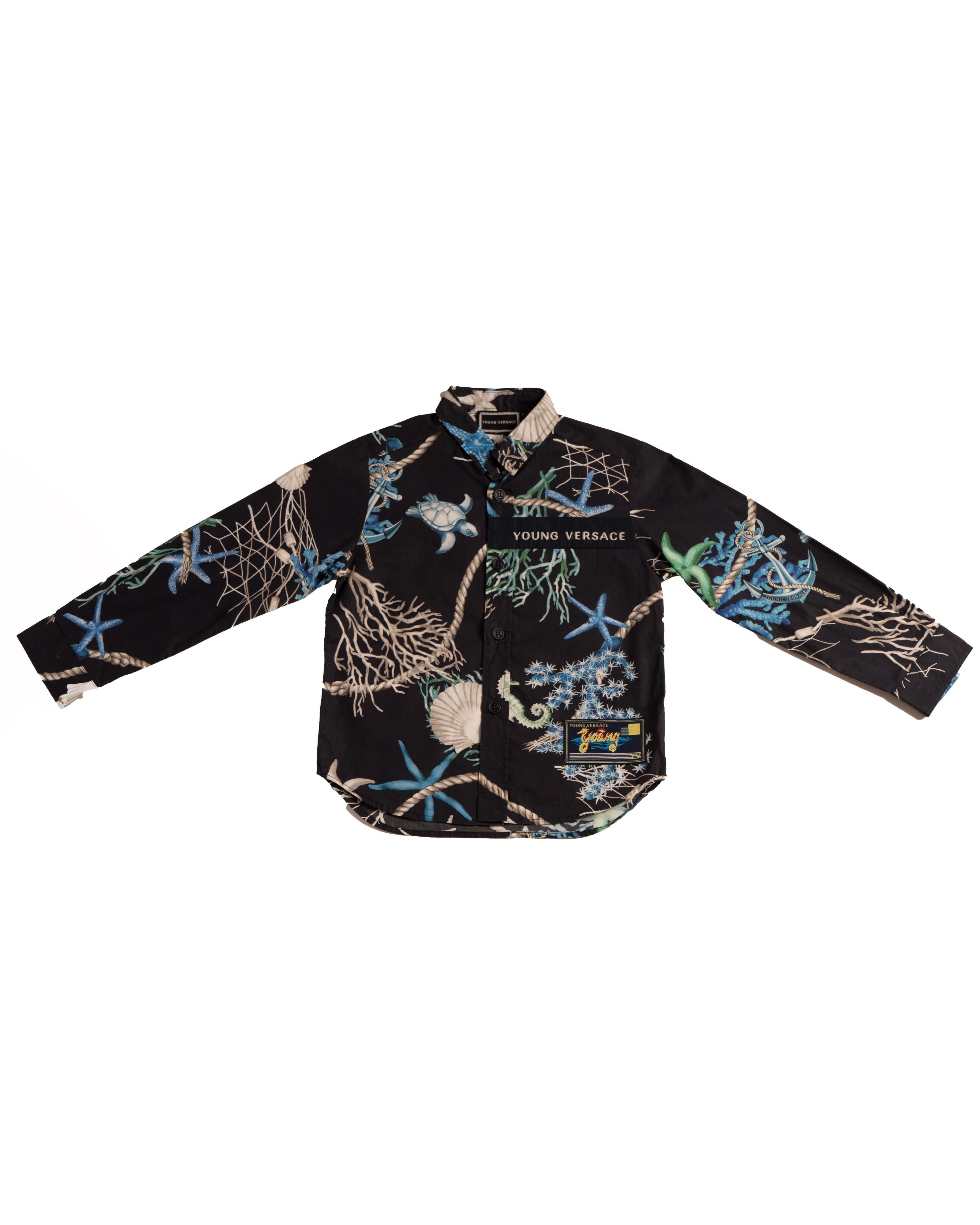 Young Versace ocean print shirt