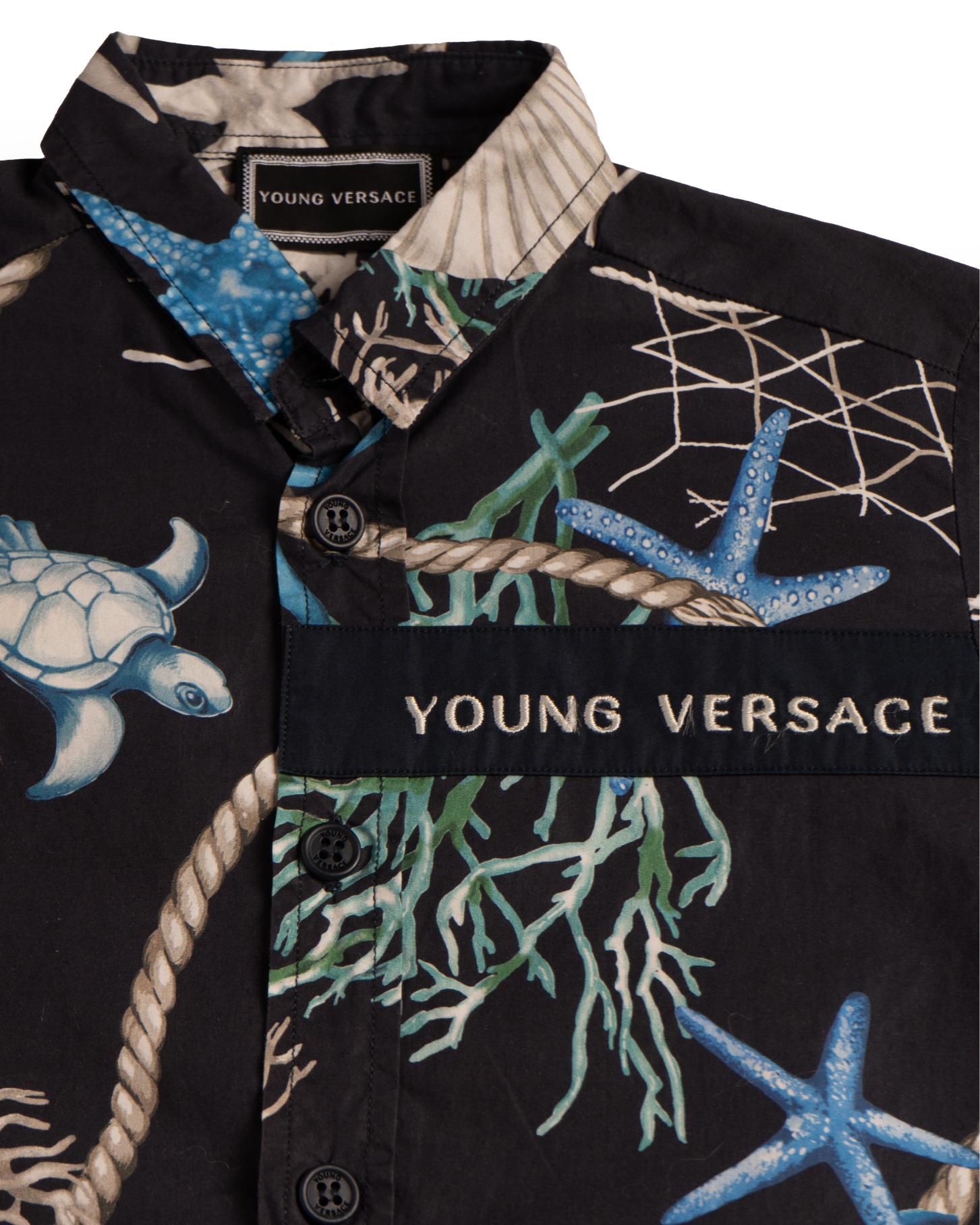 Young Versace ocean print shirt